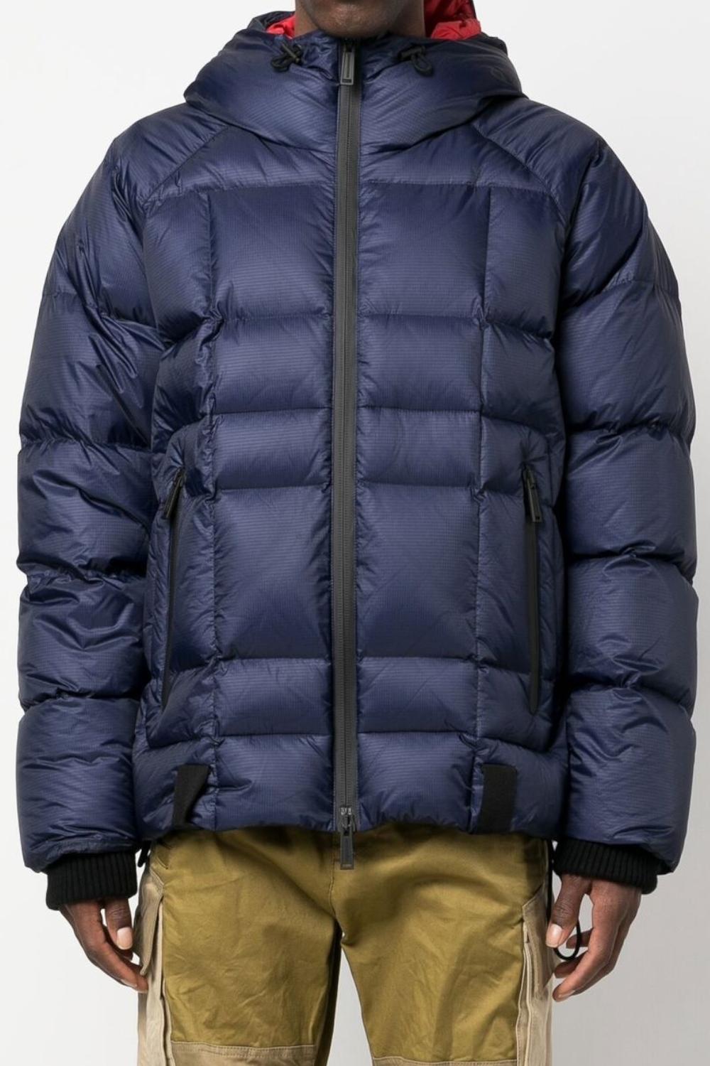 Piumino Dsquared2 blu con cappuccio e interno rosso a contrasto S74AM1414 S54056477NAVY Dsquared2