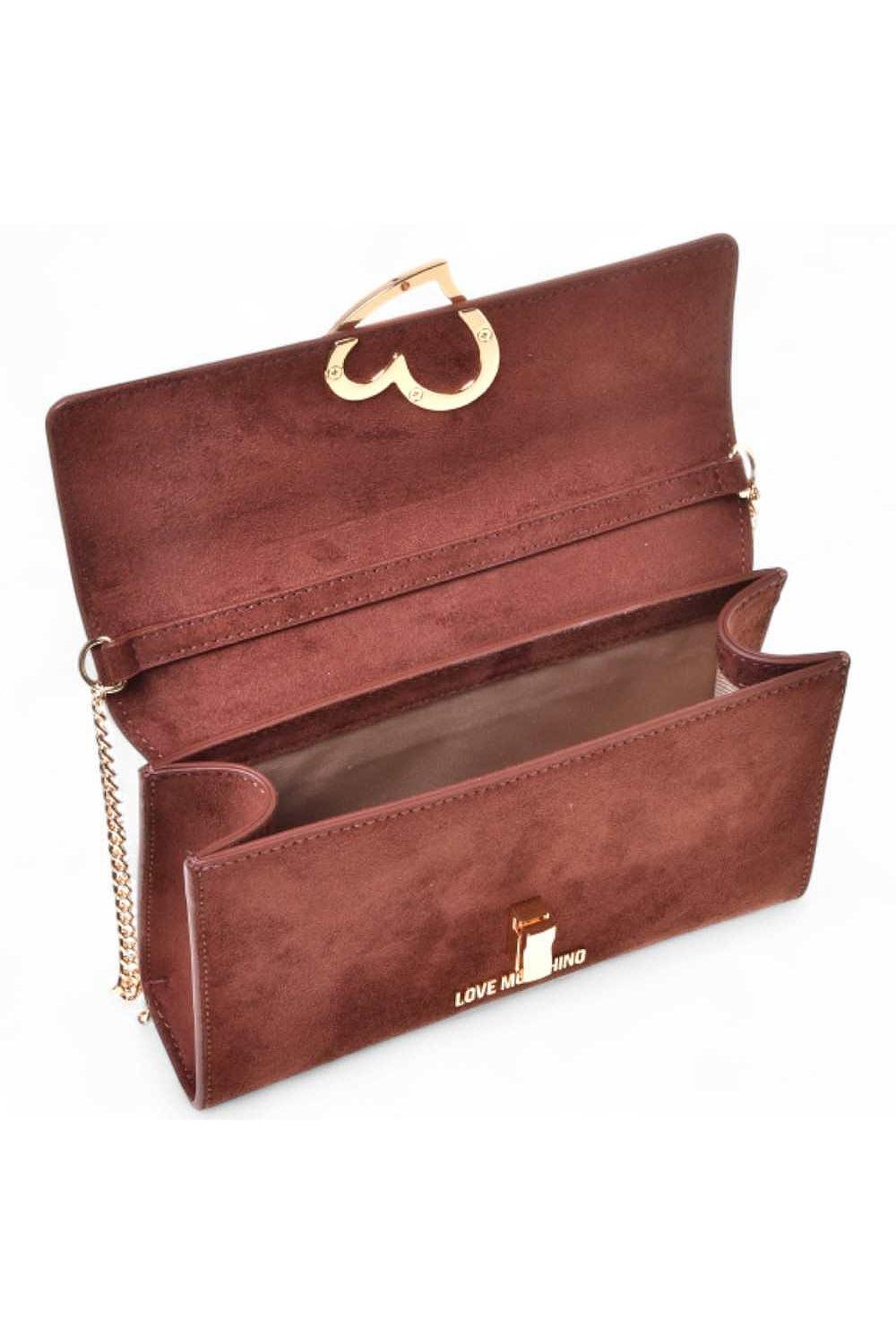 Borsa Piccola VELOUR con Logo Cuore in Metallo Dorato JC4327PP0N KX0204 Love Moschino