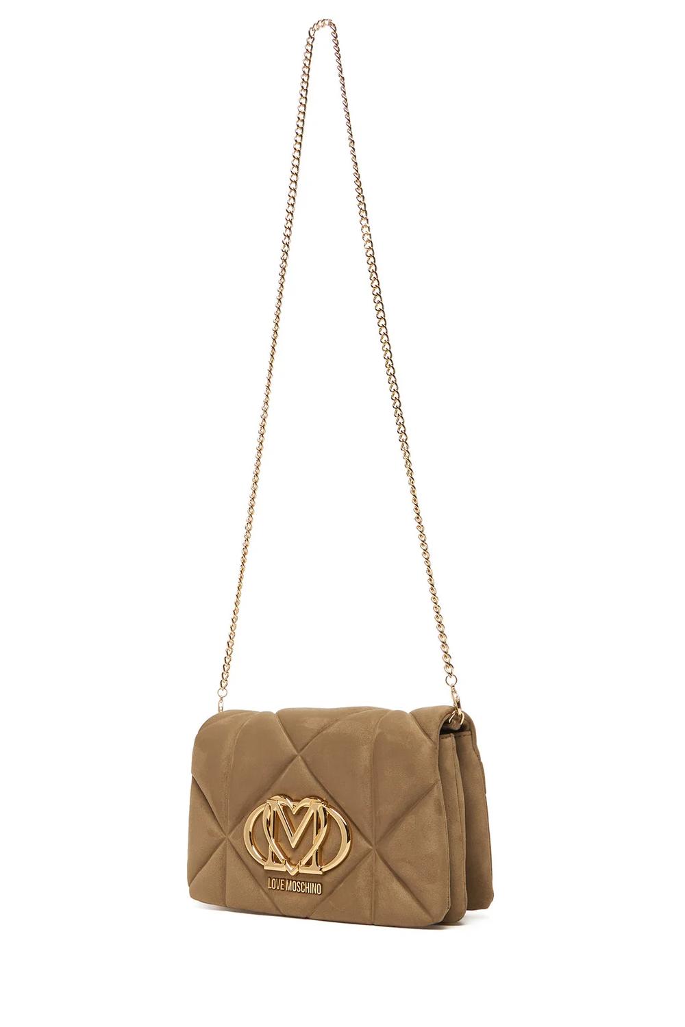 Borsa Embossed Velour con Tracollina a Catenella Rimovibile e Chiusura a Patta JC4043PP0N KE0105 Love Moschino