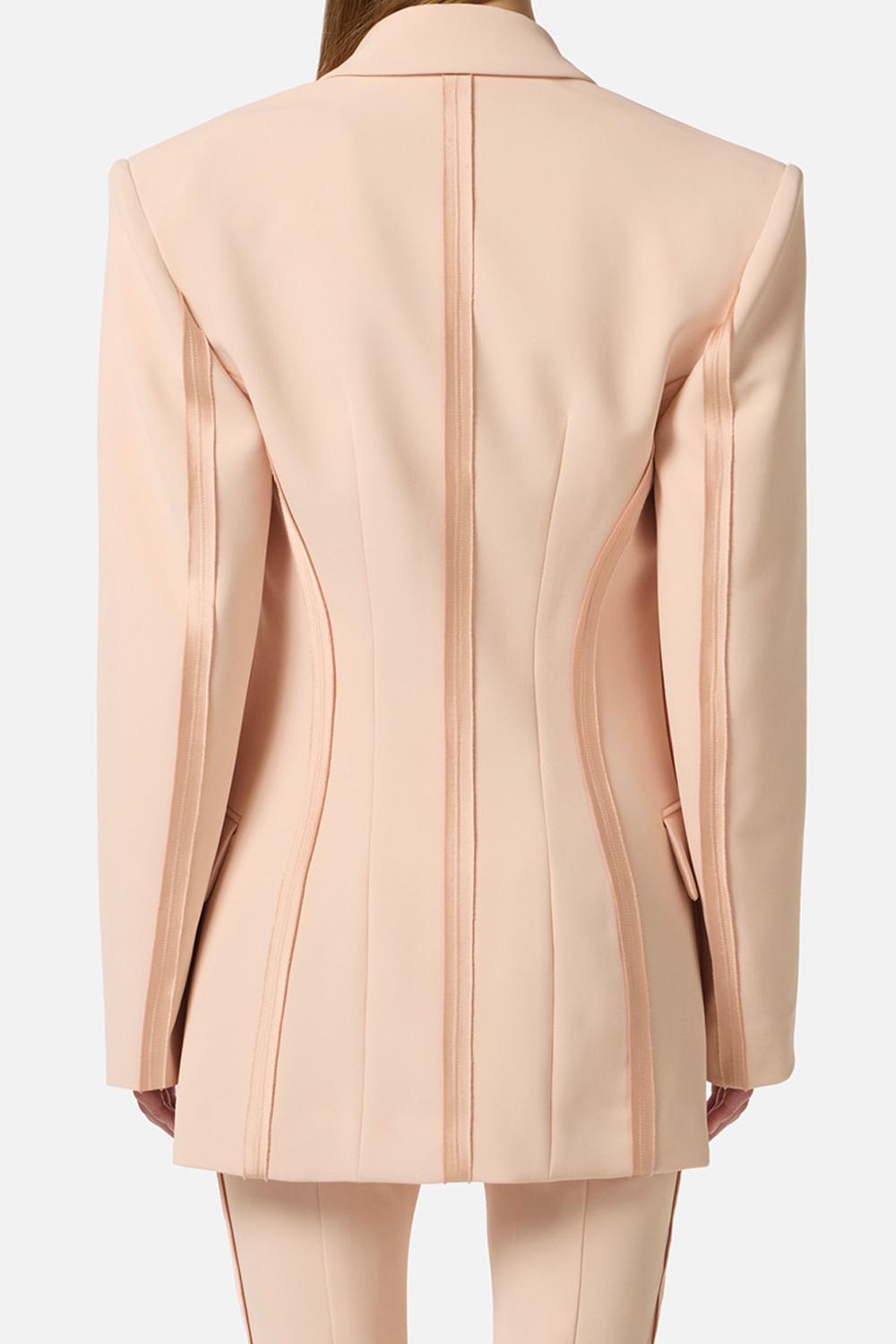 Giacca in crêpe leggero e raso GI241 63E2EA1 Elisabetta Franchi