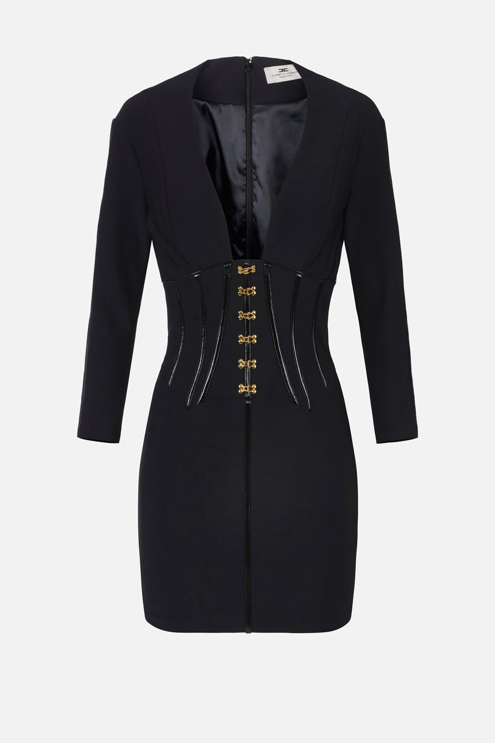 Abito in neoprene con dettagli corsetto<BR/> AB797 57E2110 Elisabetta Franchi