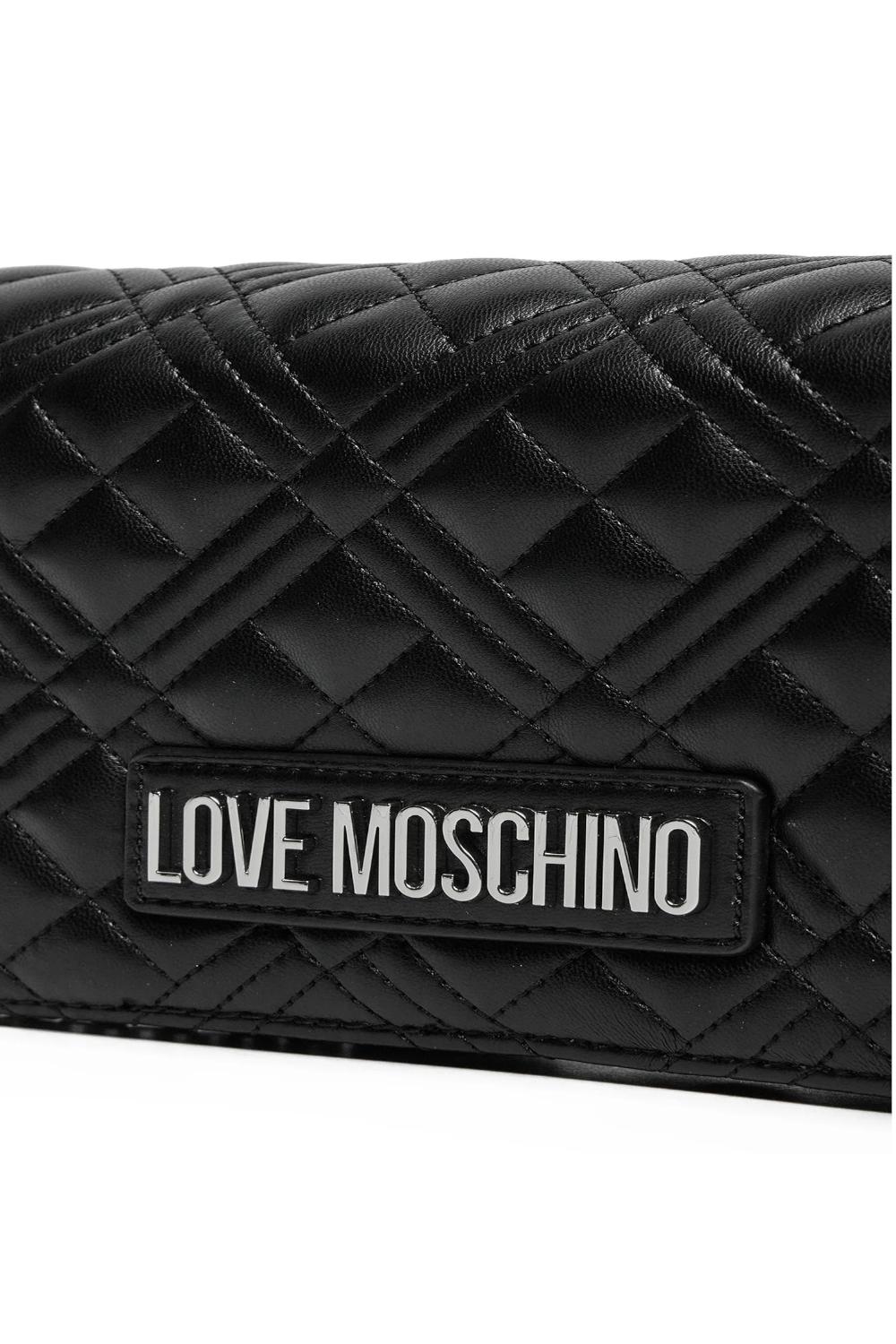 Pochette trapuntata Love Moschino con logo lettering e catena JC4079PP1O LA000B Love Moschino