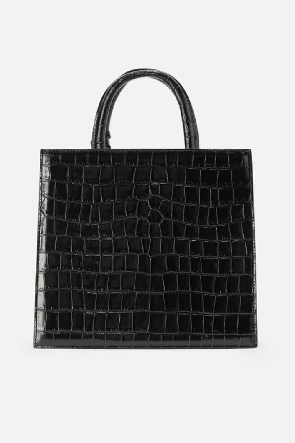 Borsa Tote Media in Pelle con Logo Metallo SHBM0001 /00645I Mc2 Saint Barth