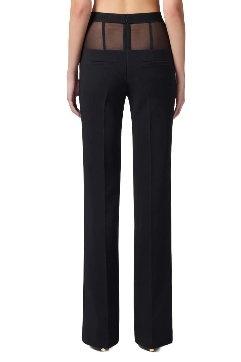 Pantaloni in crêpe con baschina in tulle<BR/> PA008 51E2110 Elisabetta Franchi