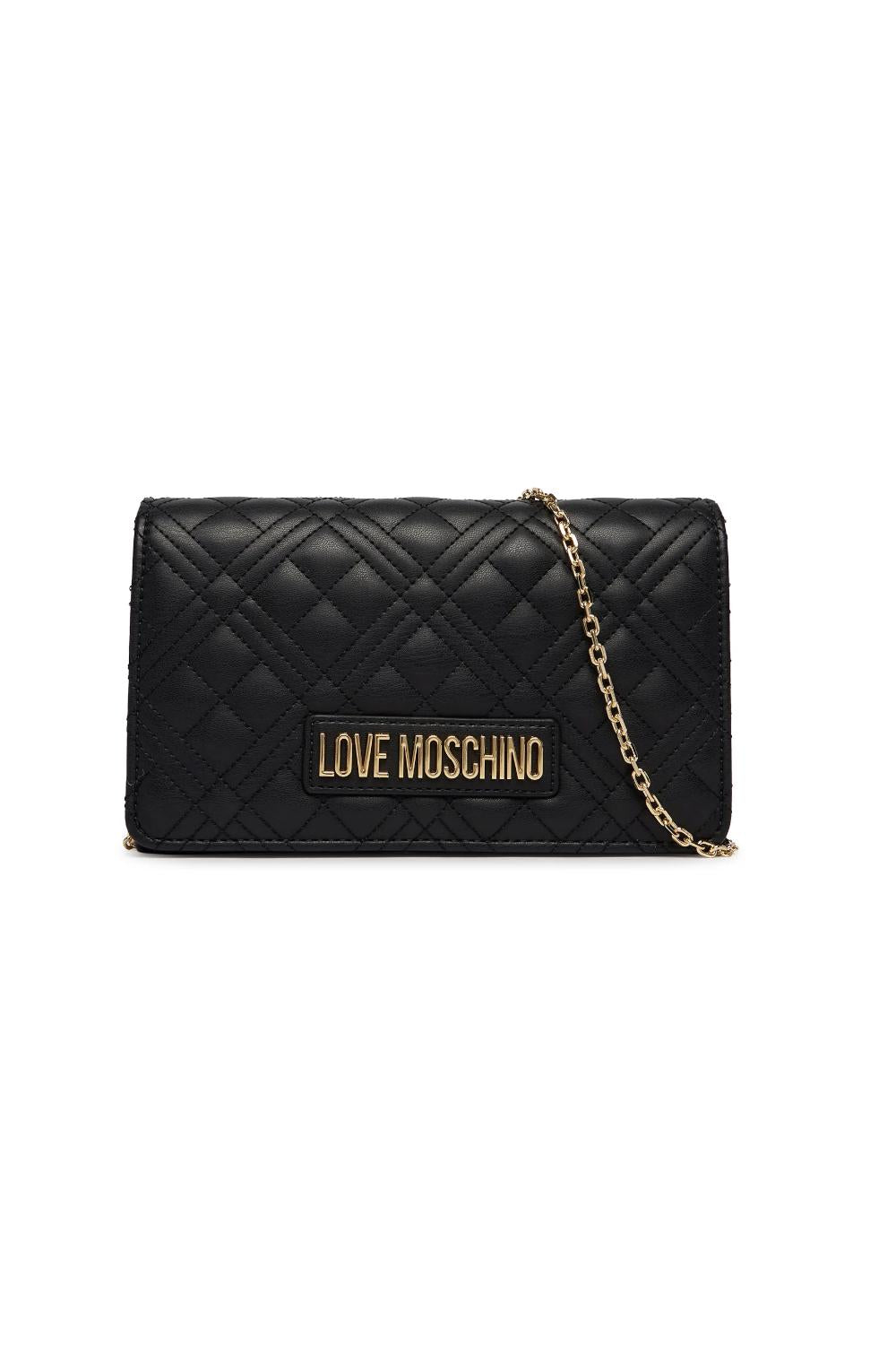 Pochette trapuntata Love Moschino con logo lettering e catena JC4079PP1O LA0000 Love Moschino
