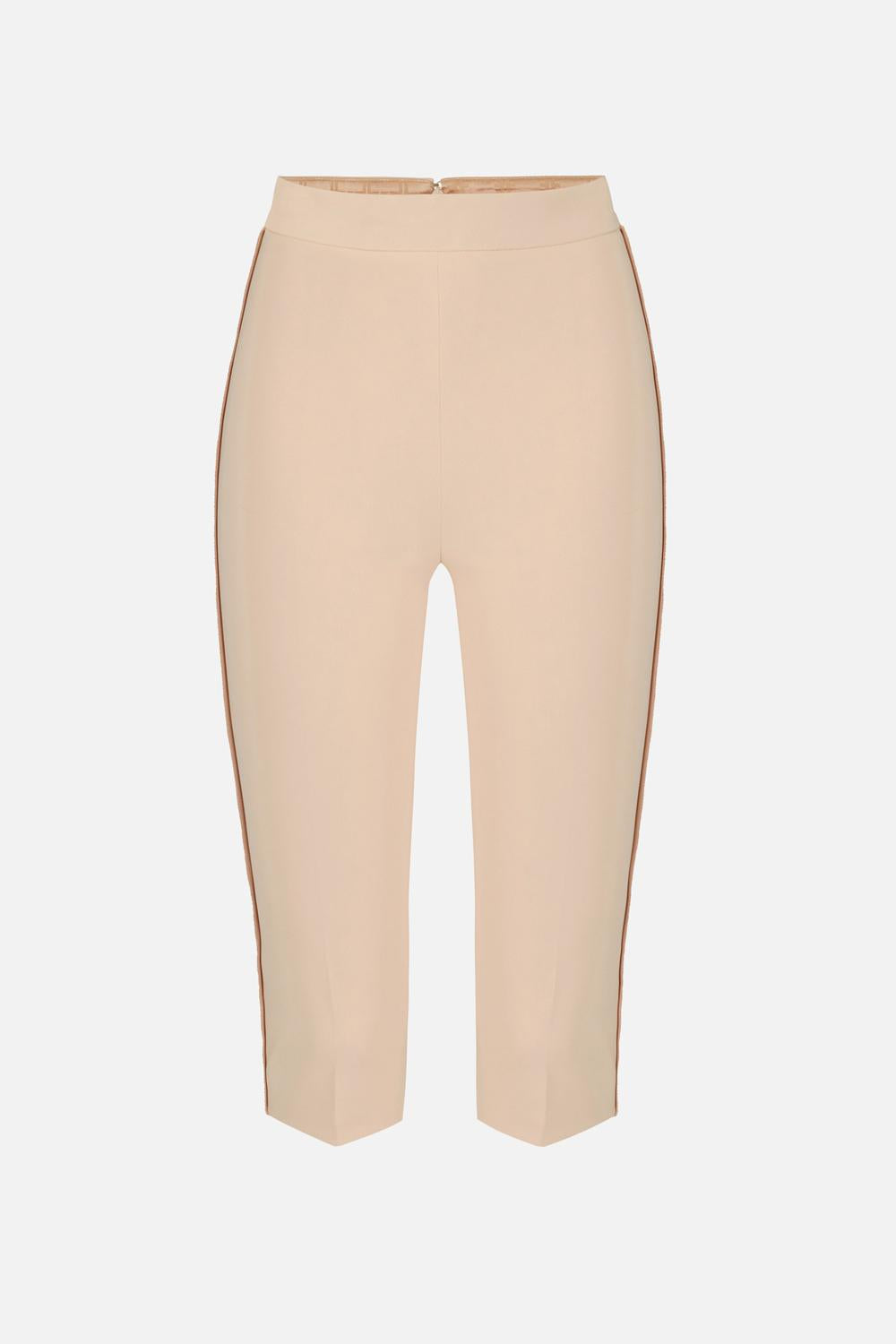 Pantaloni in crêpe leggero e raso<BR/> PA190 63E2EA1 Elisabetta Franchi