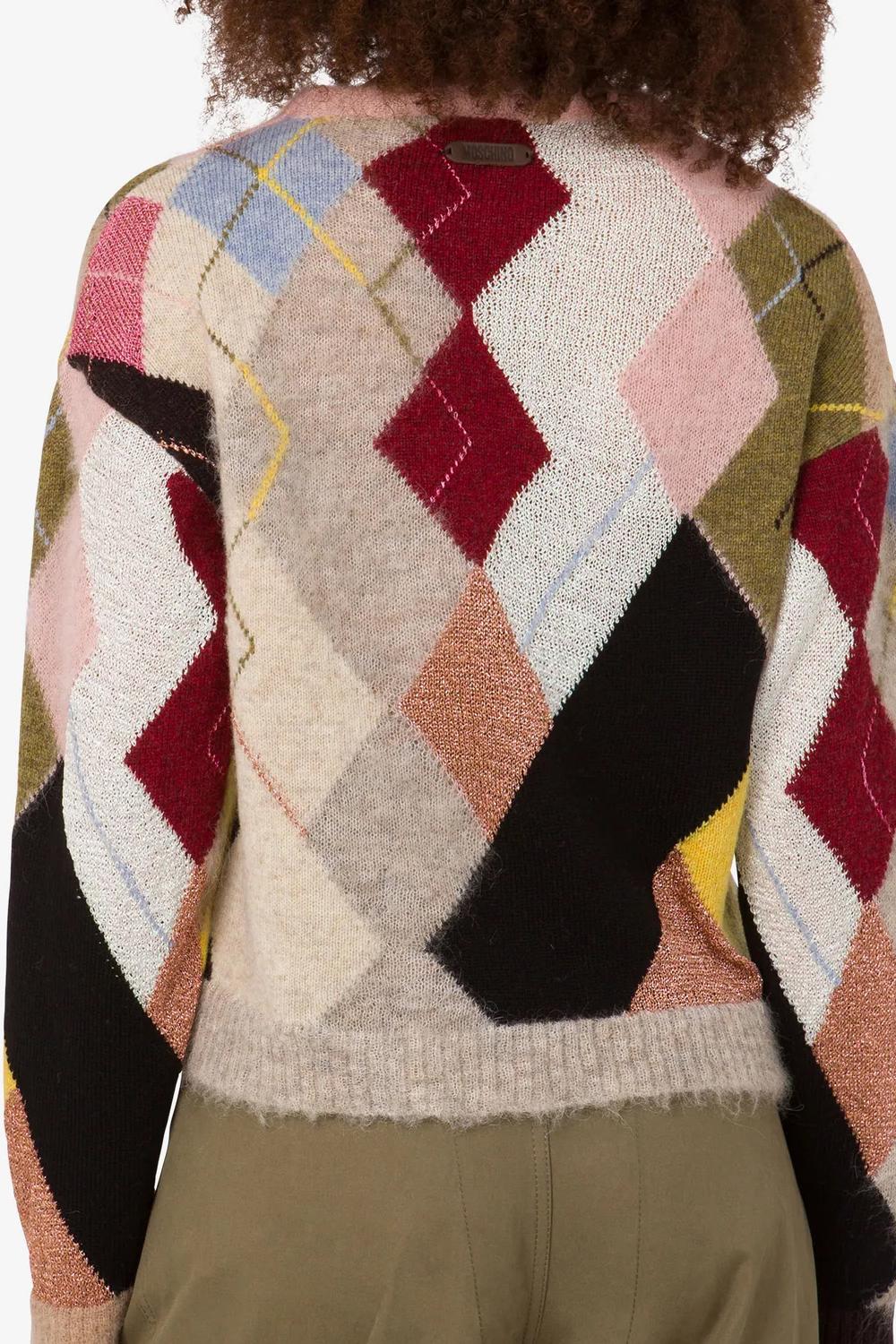 Pullover in mohair garzato intarsiato 0905 55061888 Moschino Couture