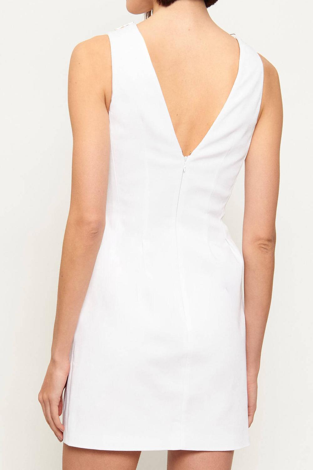 Mini Abito Elisabetta Franchi in Gabardina di Cotone con Placca Dorata<BR/> AB856 61E2360 Elisabetta Franchi