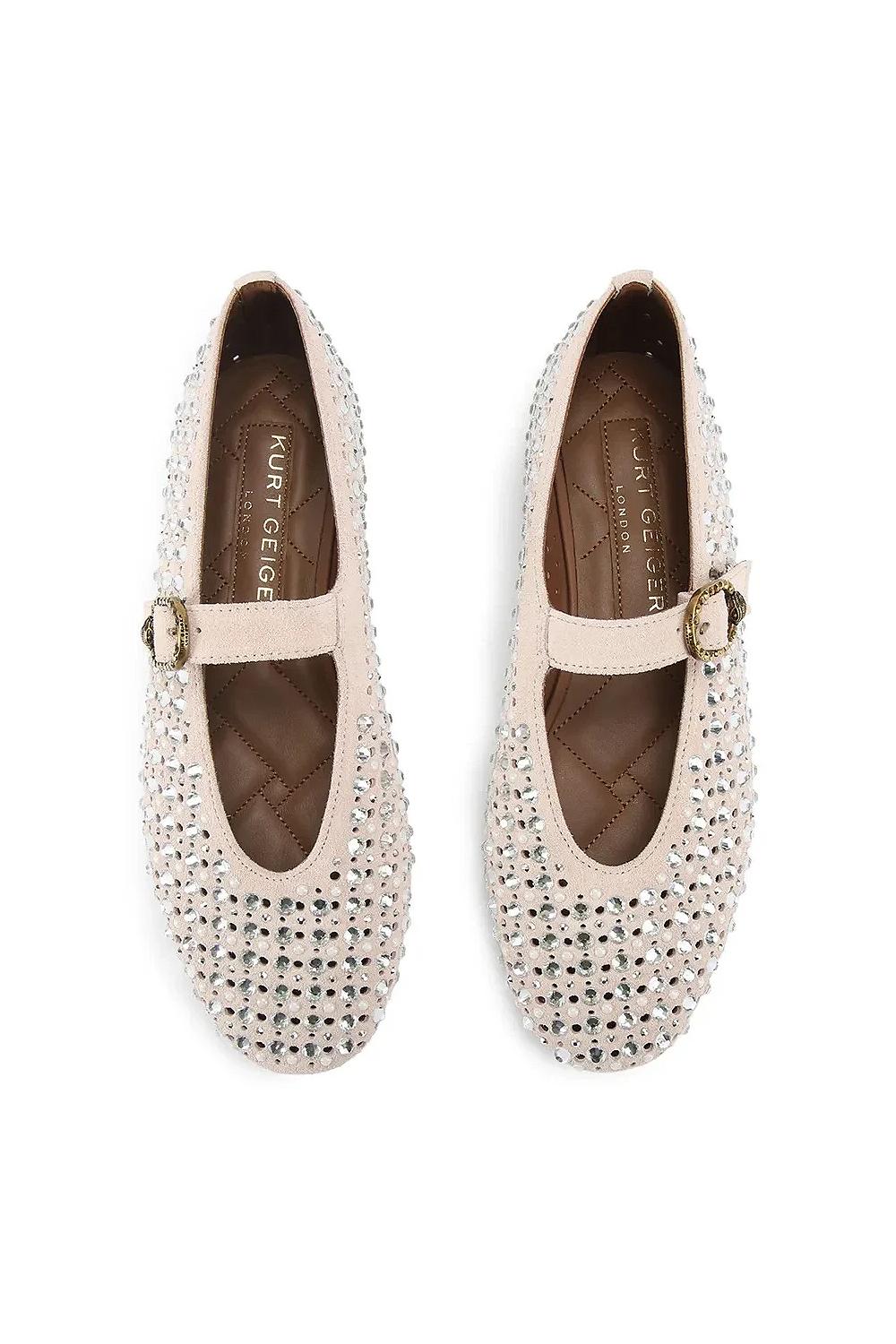 Ballerine Kurt Geiger London in Pelle Scamosciata con Strass 2656353209 /PINK Kurt Geiger London
