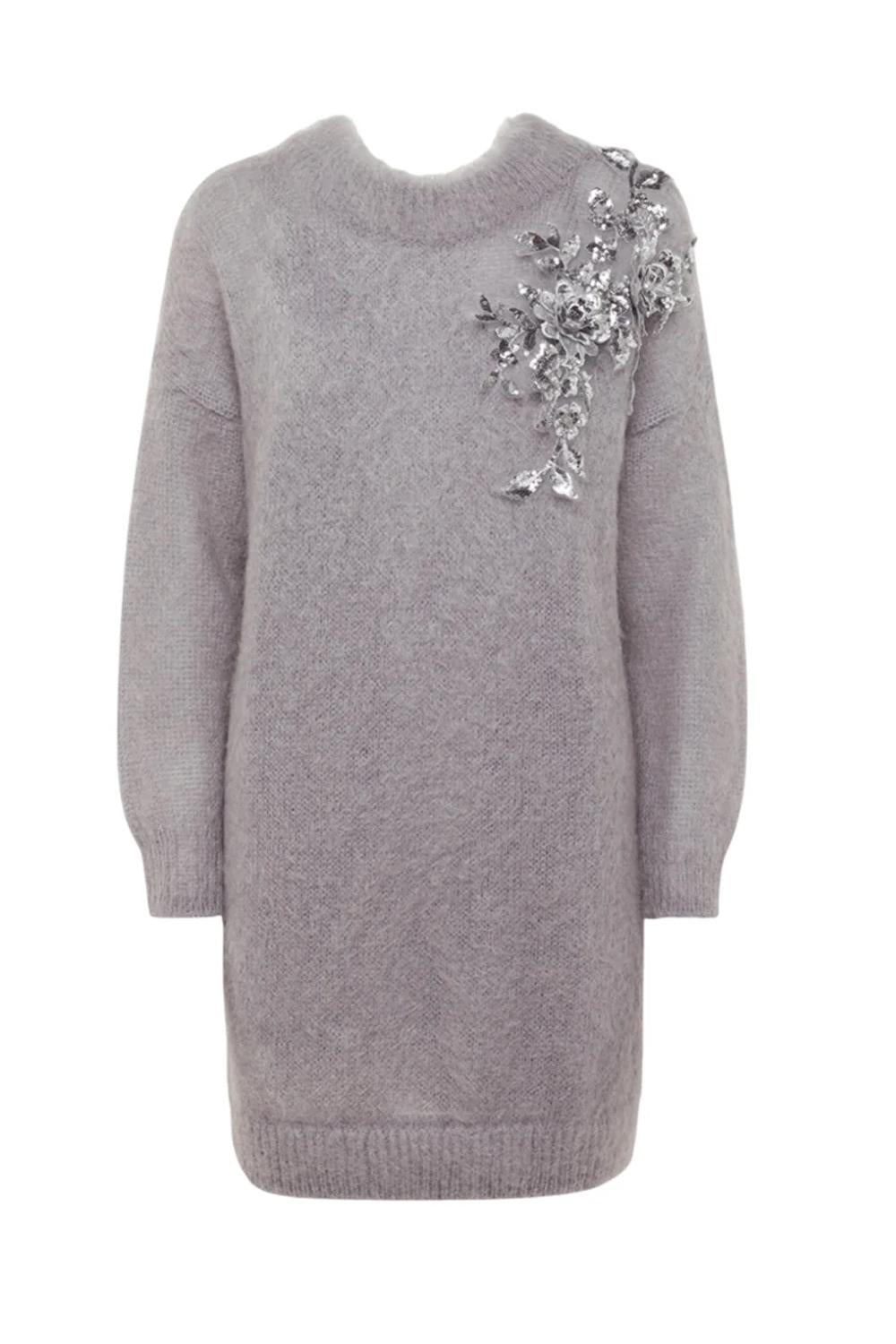 ABITO IN MOHAIR CON RICAMO PATCH RF5151 MS03763917 Blugirl