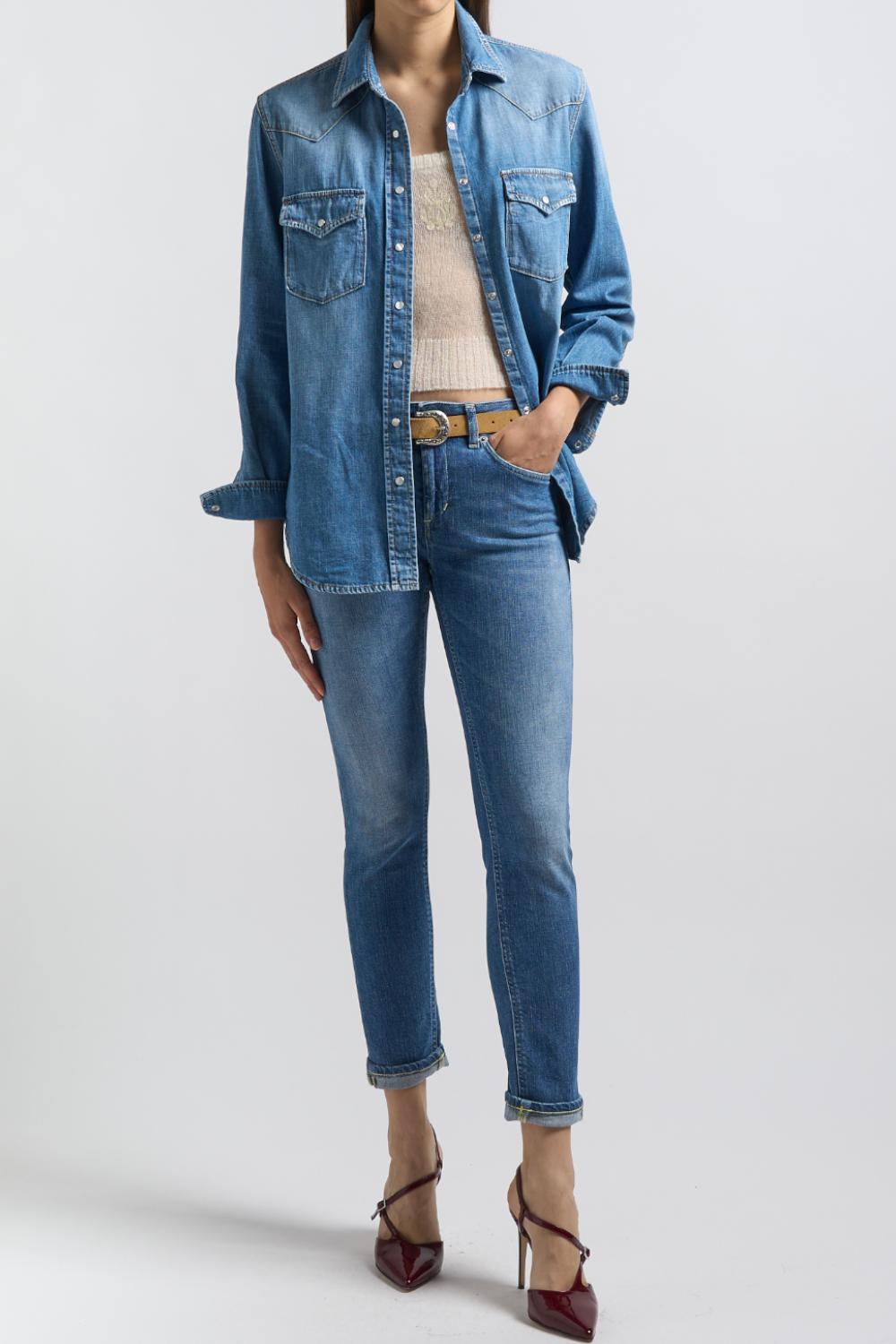 Jeans Monroe skinny in denim stretch<BR/> P692 DSH365D-IQ2800 Dondup