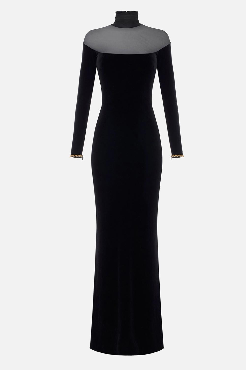 Abito Red Carpet in velluto e jersey<BR/> ABR42 57E2110 Elisabetta Franchi