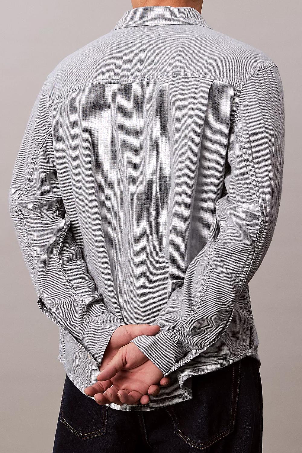 Camicia di cotone a righe double face<BR/> LV04RC706G X6V Calvin Klein