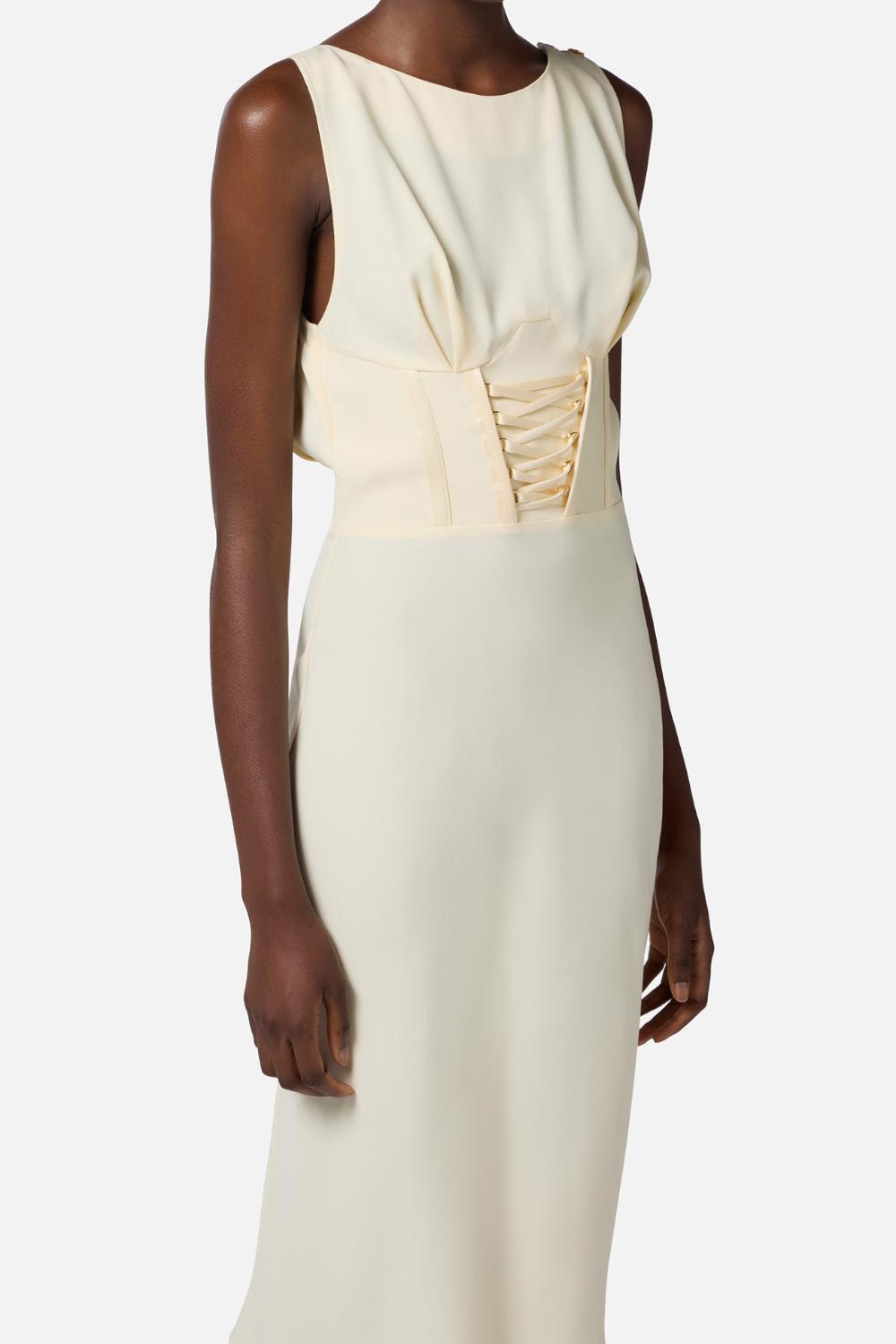 Abito in envers satin con lacci criss-cross<BR/> AB846 52E2DC7 Elisabetta Franchi