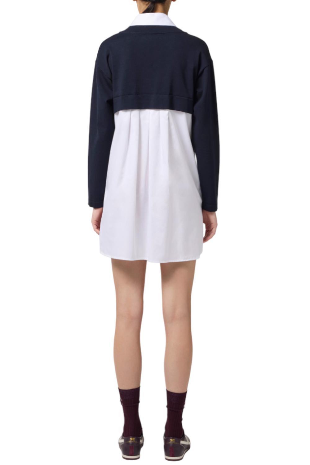 Abito in maglia di viscosa e popeline di cotone<BR/> AM09T 56E2EF7 Elisabetta Franchi