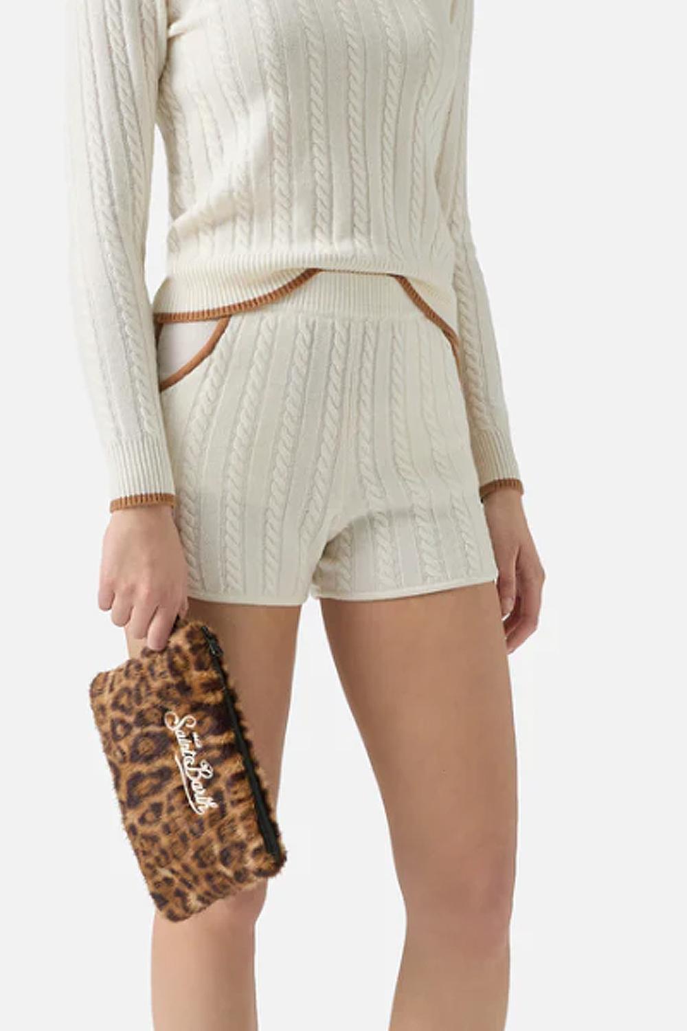 Shorts Azure in maglia a trecce in pura lana AZR0001 /00040I Mc2 Saint Barth