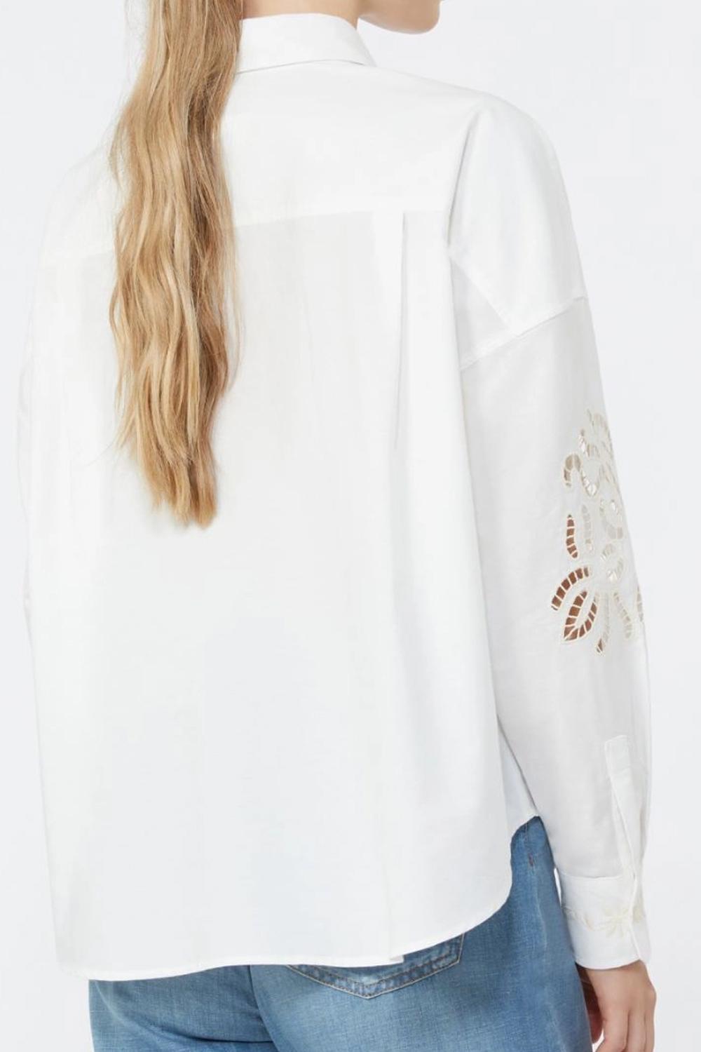 Camicia in cotone con pizzo e ricami WKDFONTE 001BIANCO Max Mara Weekend