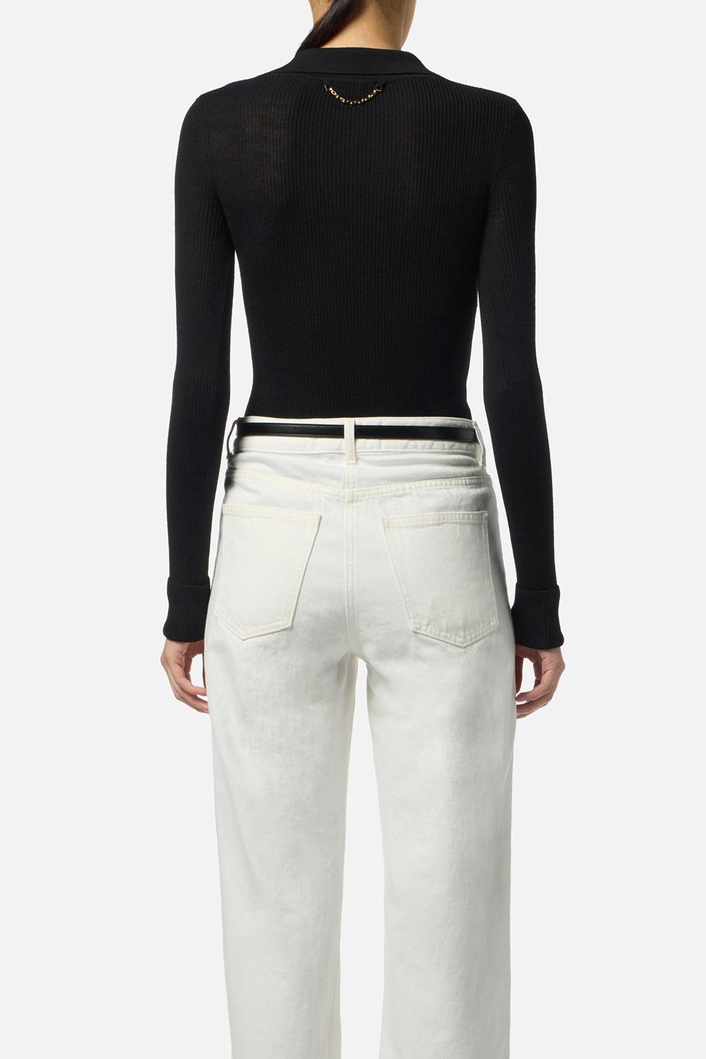 Polo in maglia con dettaglio lettering MK40B 57E2110 Elisabetta Franchi