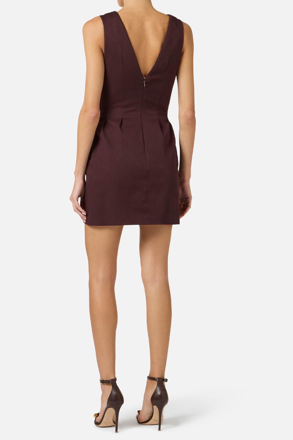 Mini abito in gabardina con dettaglio gioiello AB856 61E2644 Elisabetta Franchi