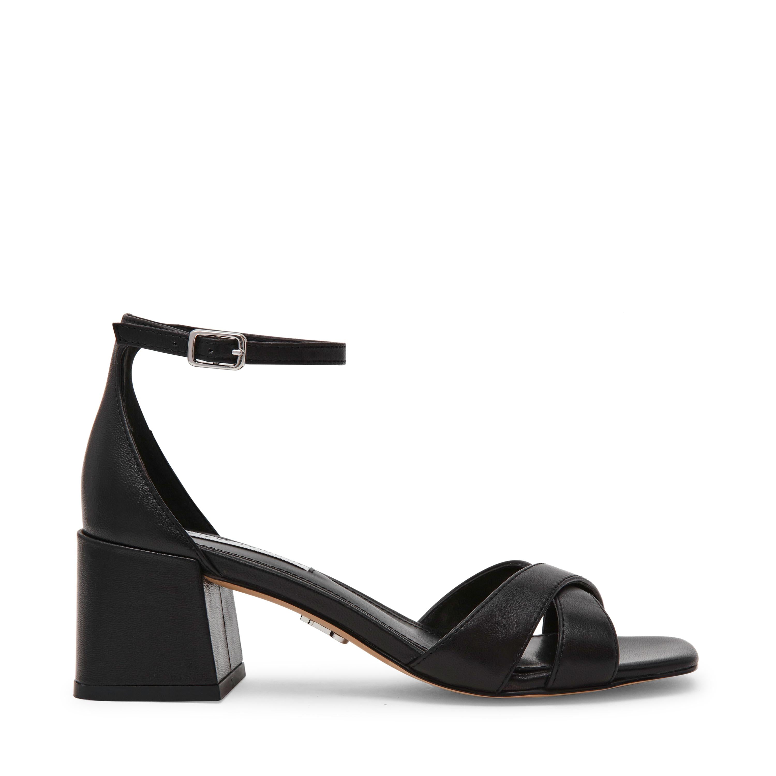 Sandali con tacco largo Steve Madden FERGIE BLACK LEATHER Steve Madden