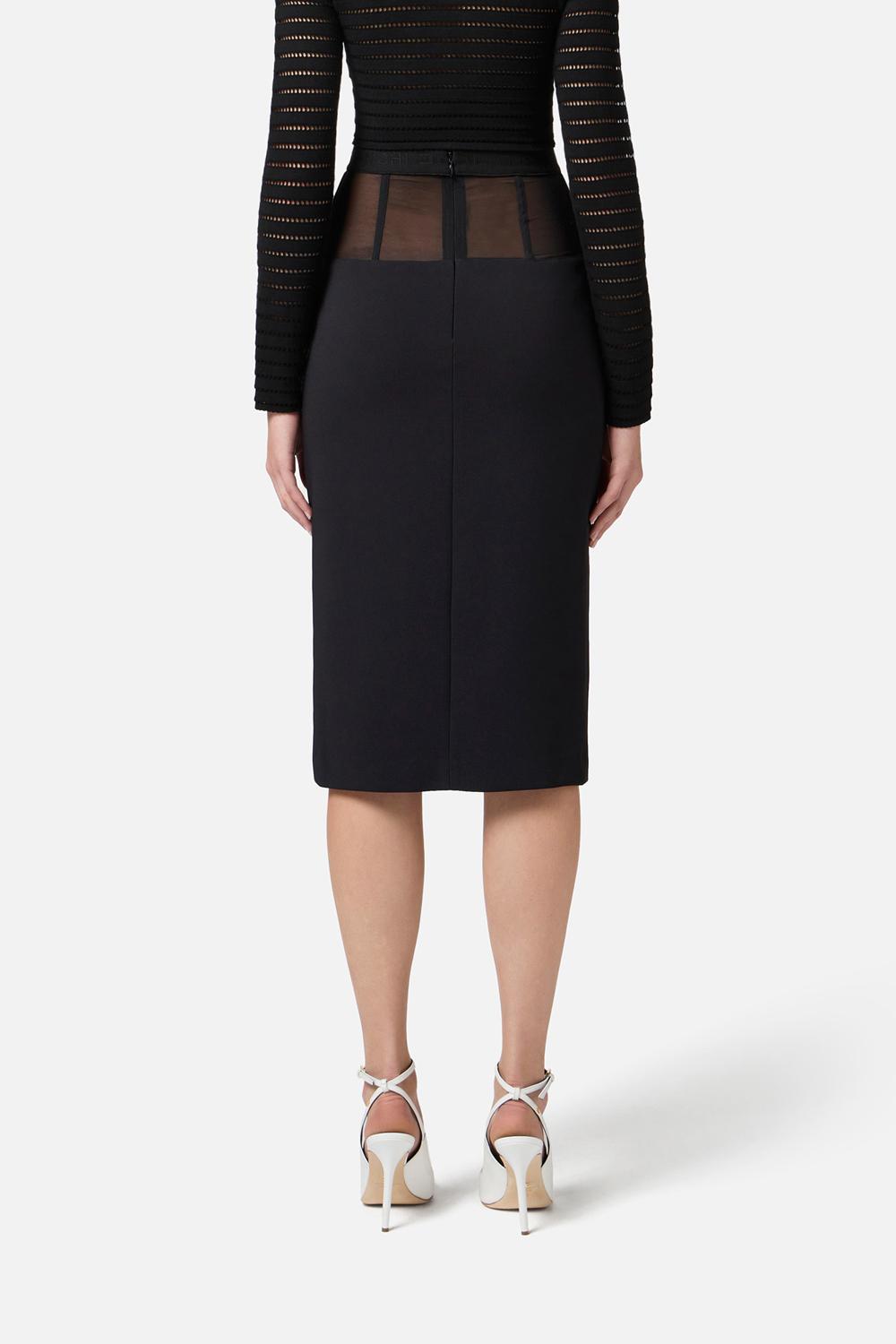 Gonna in crêpe con baschina in tulle<BR/> GO066 51E2110 Elisabetta Franchi