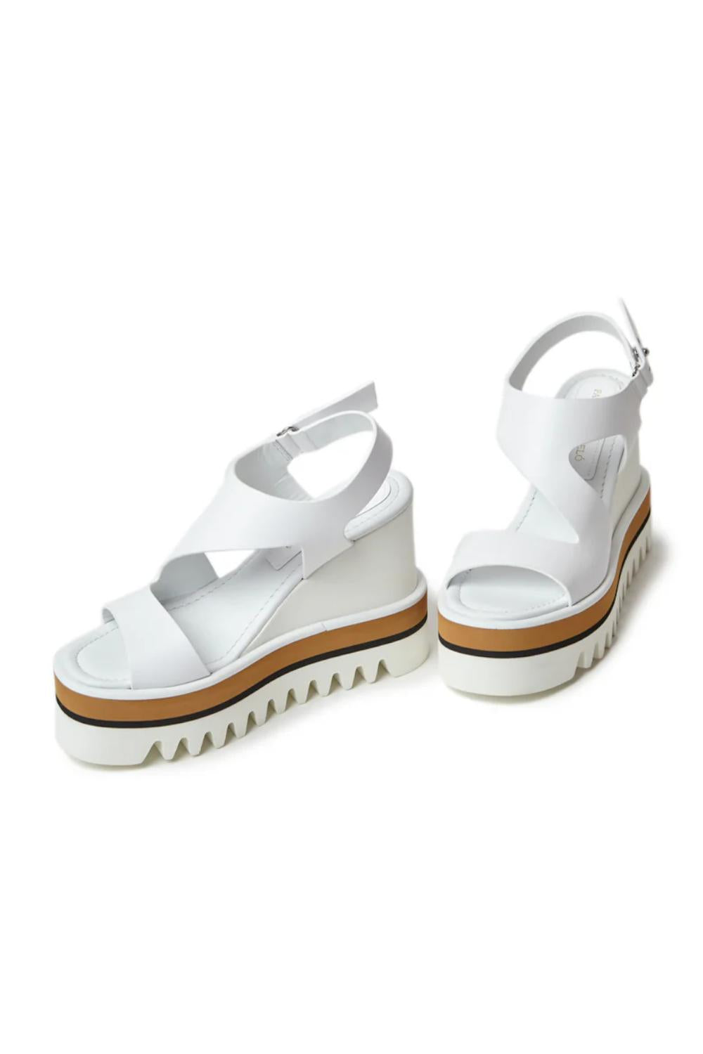 Sandalo con zeppa Paloma Barcelò Zarine in pelle <BR/> ZARINE WHITE Paloma Barcelò