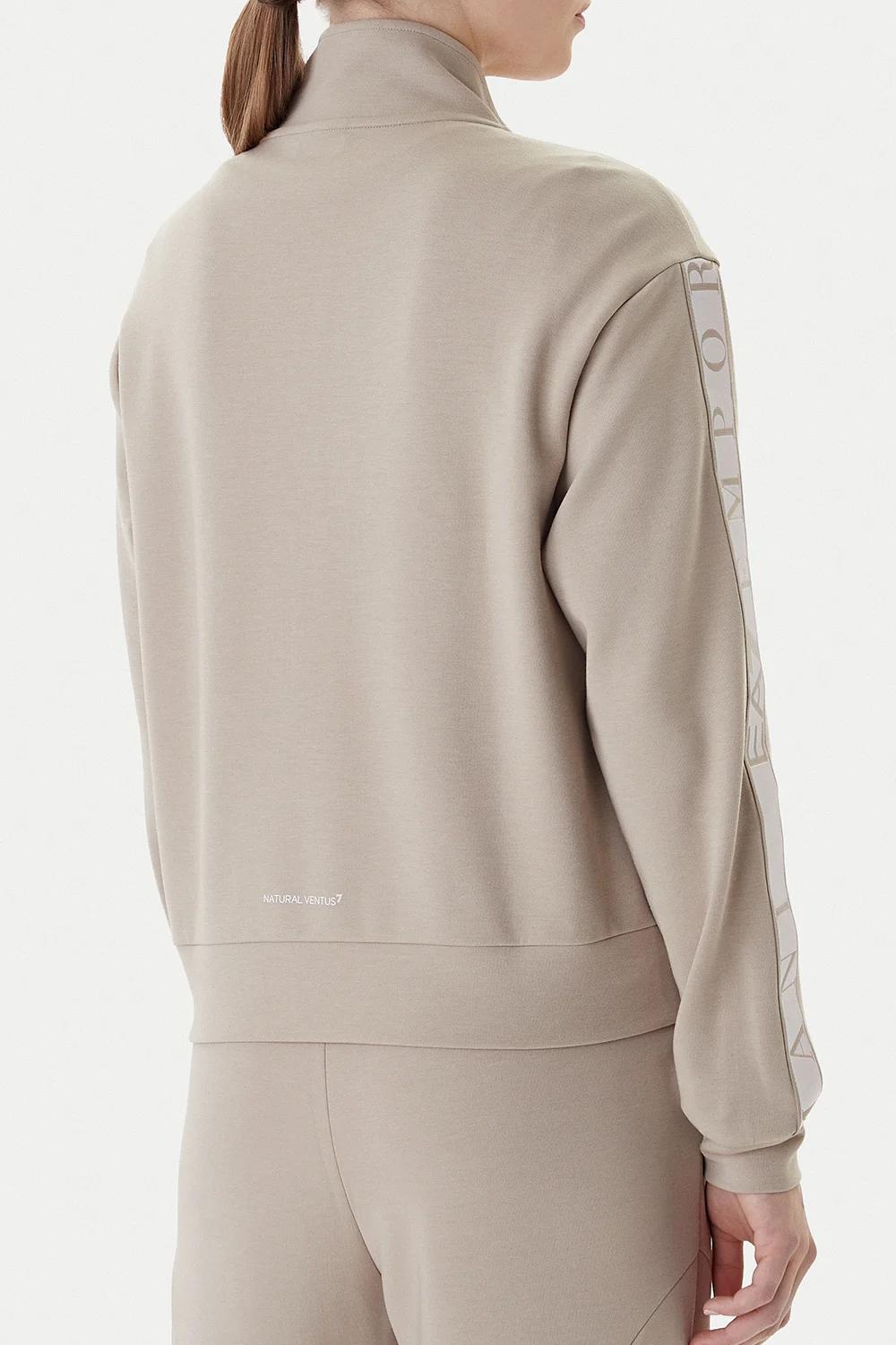 Felpa con zip Dynamic Athlete in tessuto tecnico Natural VENTUS7 ASV 7W001152 AF12501U6225 EA7 Emporio Armani