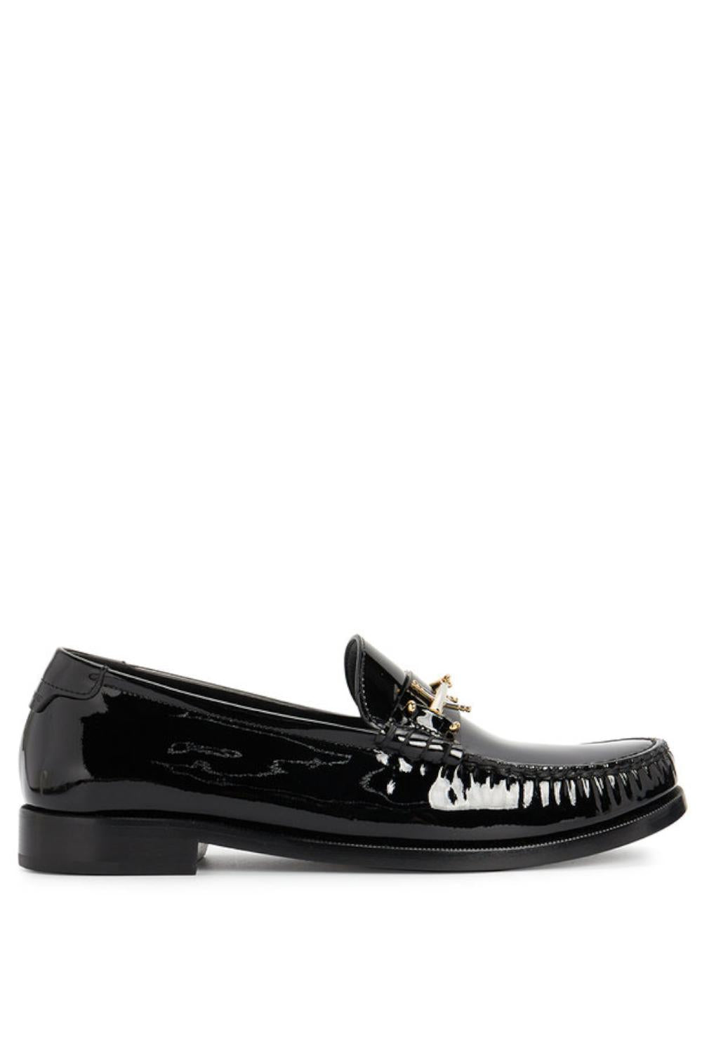 Mocassini Penny Firmati Saint Laurent in Pelle di Vitello Nera 741866 AAB3B1000 Saint Laurent