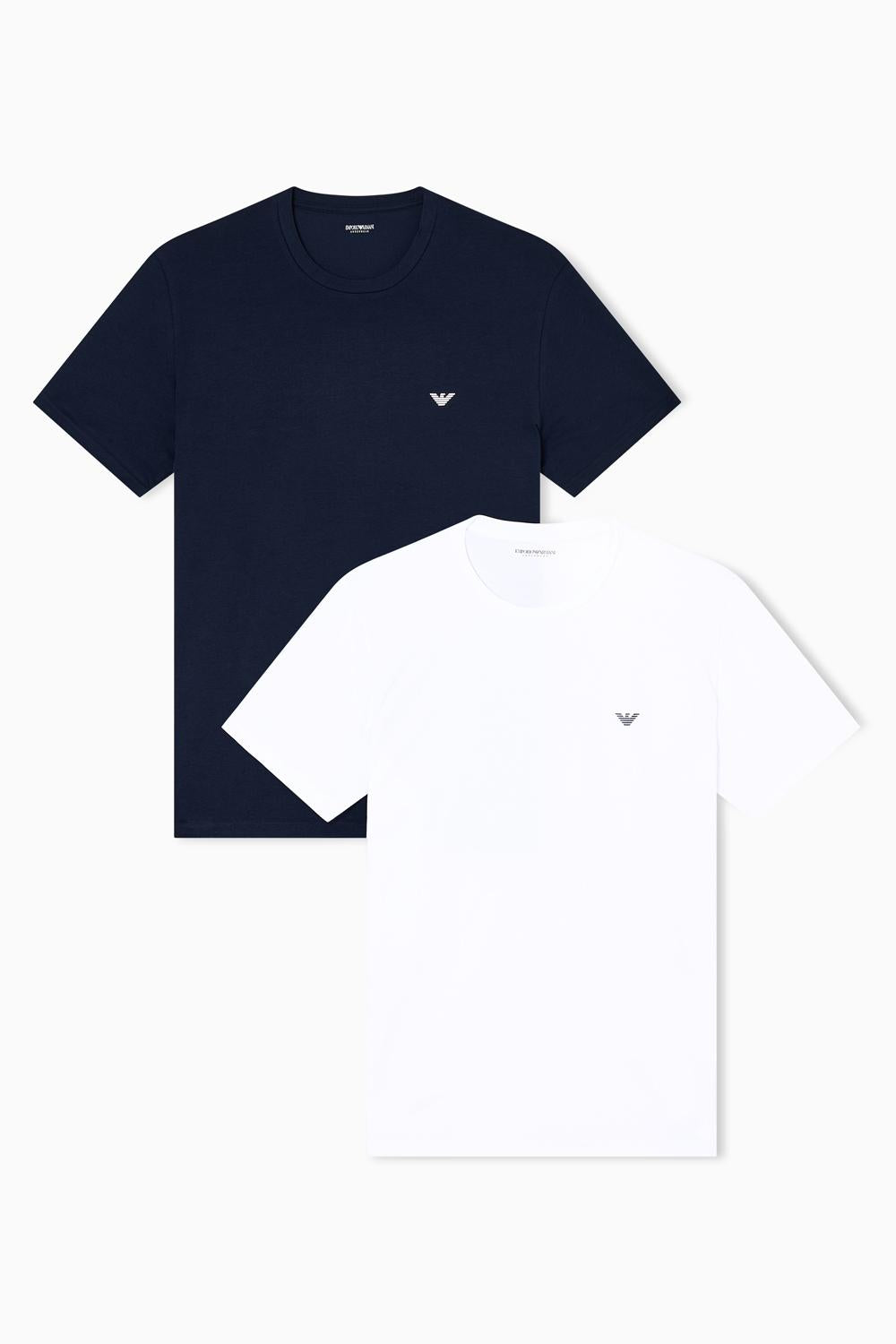 Pack 2 T-shirt loungewear core logoband in jersey di cotone stretch EM000391 AF10776MB088B Emporio Armani