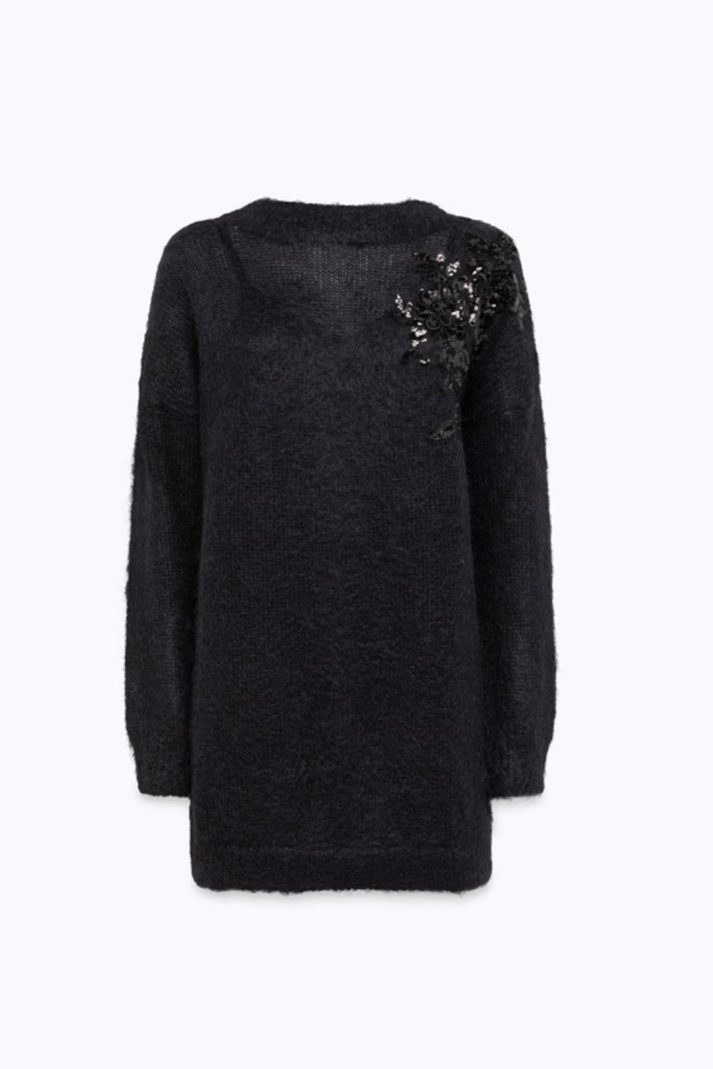 ABITO IN MOHAIR CON RICAMO PATCH RF5151 MS03722222 Blugirl
