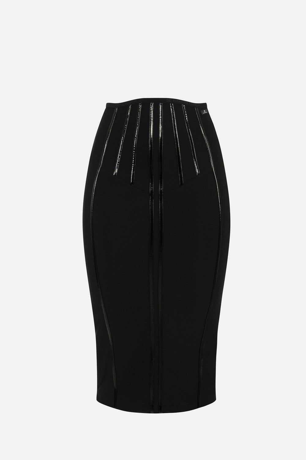 Gonna in neoprene con dettagli corsetto GO124 57E2110 Elisabetta Franchi