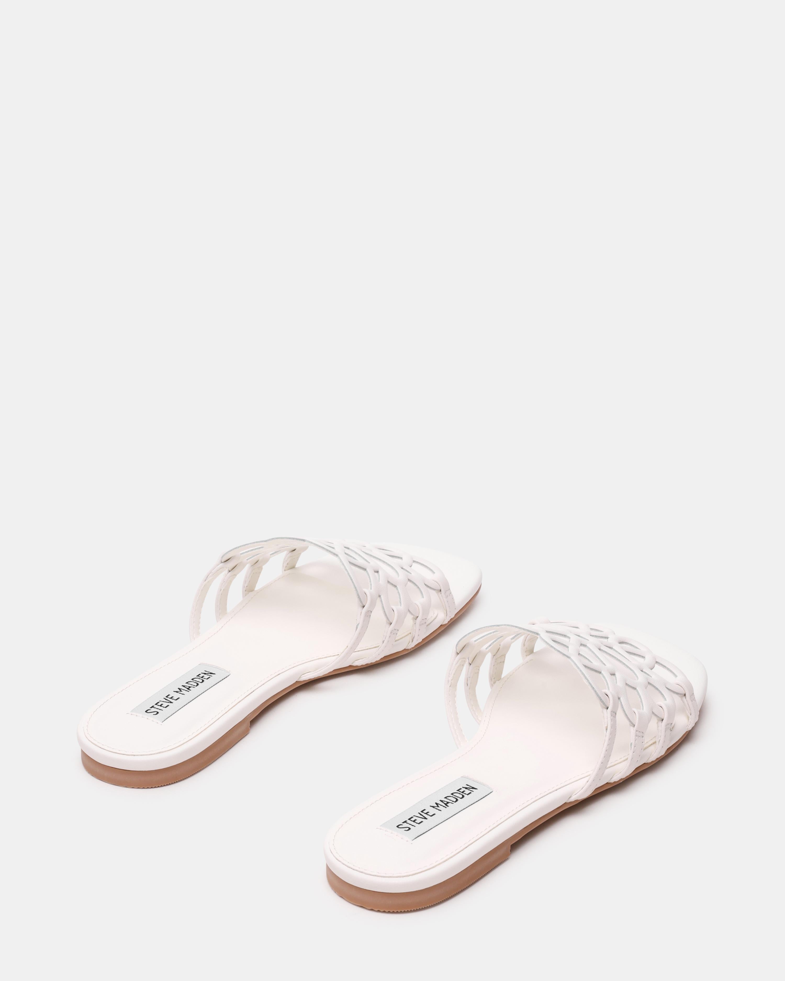 LOTUS - ciabatta flat con fascia LOTUS WHITE LEATHER Steve Madden