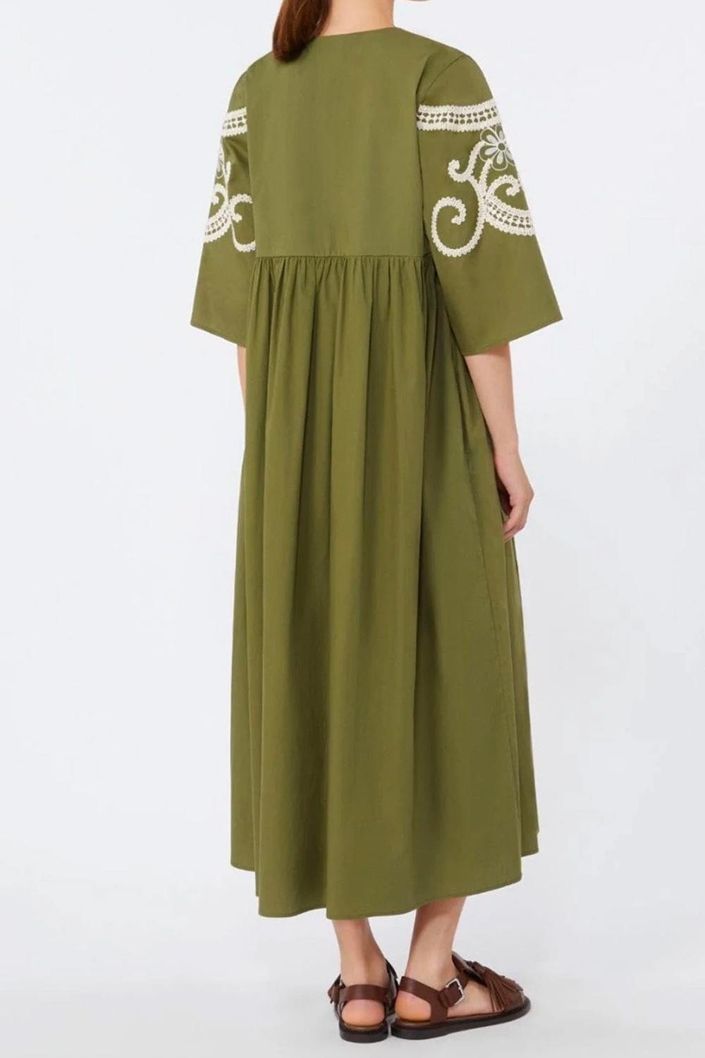 Abito lungo ricamato WKDTILDE 002VERDE KAKI Max Mara Weekend