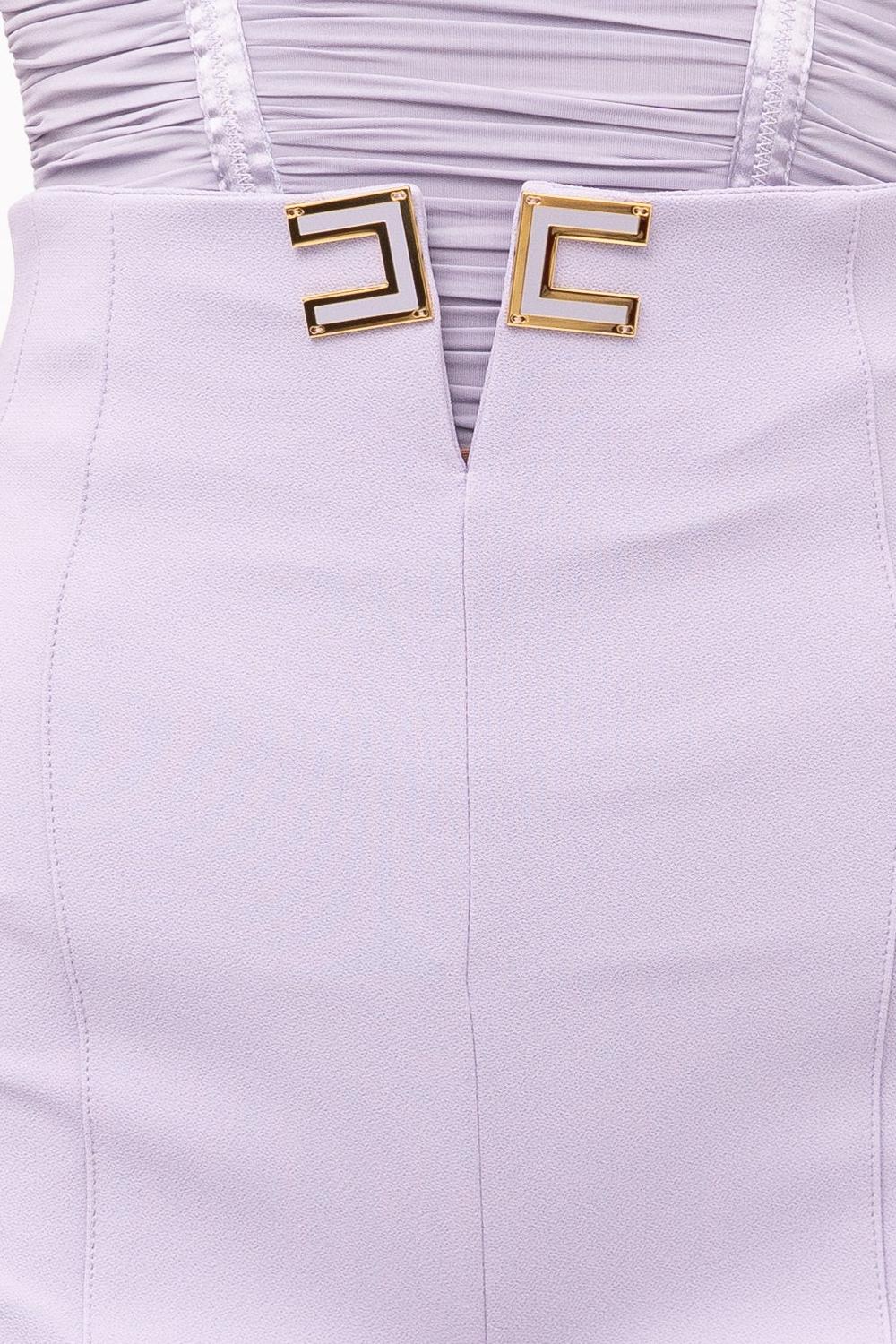 Pantaloni Elisabetta Franchi in Doppio Crêpe Stretch con Apertura a V PA163 61E2EV7 Elisabetta Franchi