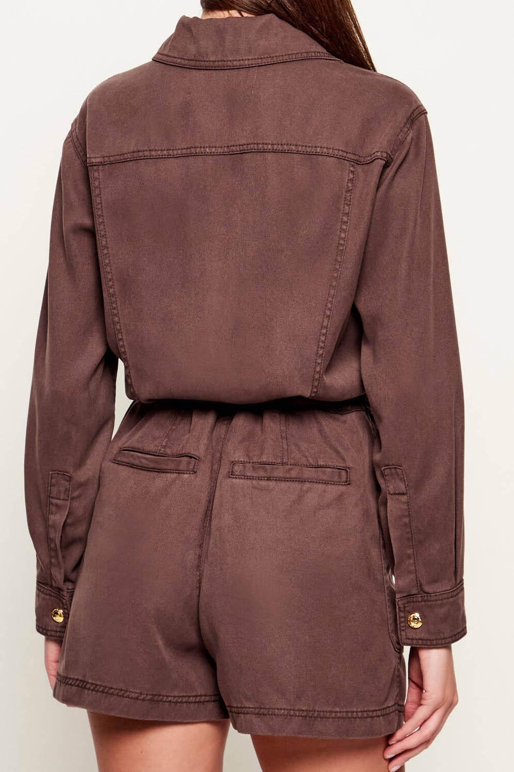 Tuta Corta in Denim con Zip TJ47N 61E2644 Elisabetta Franchi