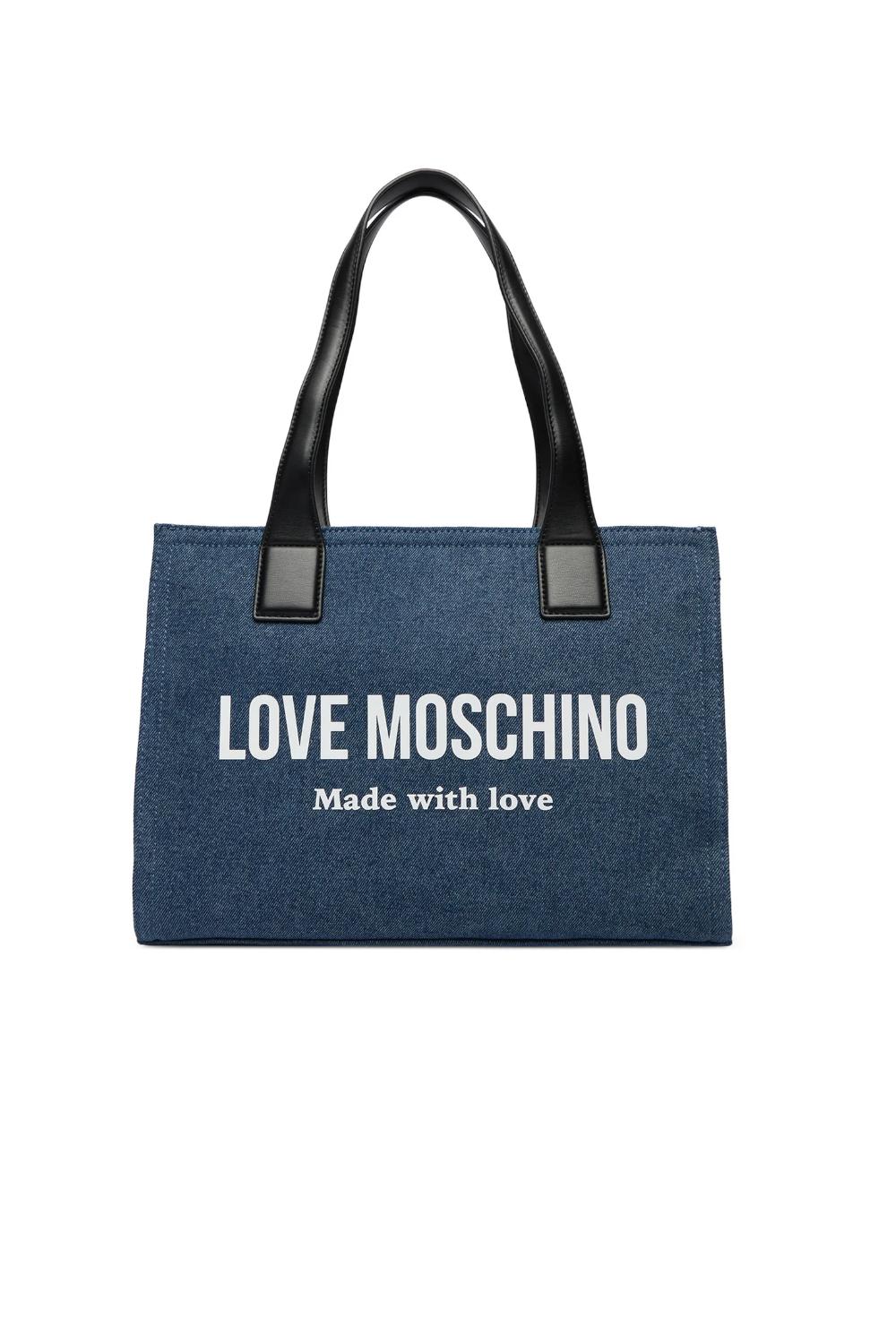 Borsa Love Moschino blu con logo e stampa Made with love JC4056PP1O LG170A Love Moschino