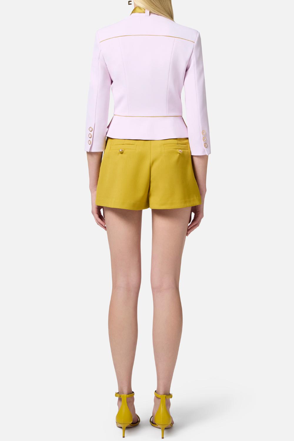Giacca in crêpe con foulard bicolore<BR/> GIT51 51E2DK3 Elisabetta Franchi