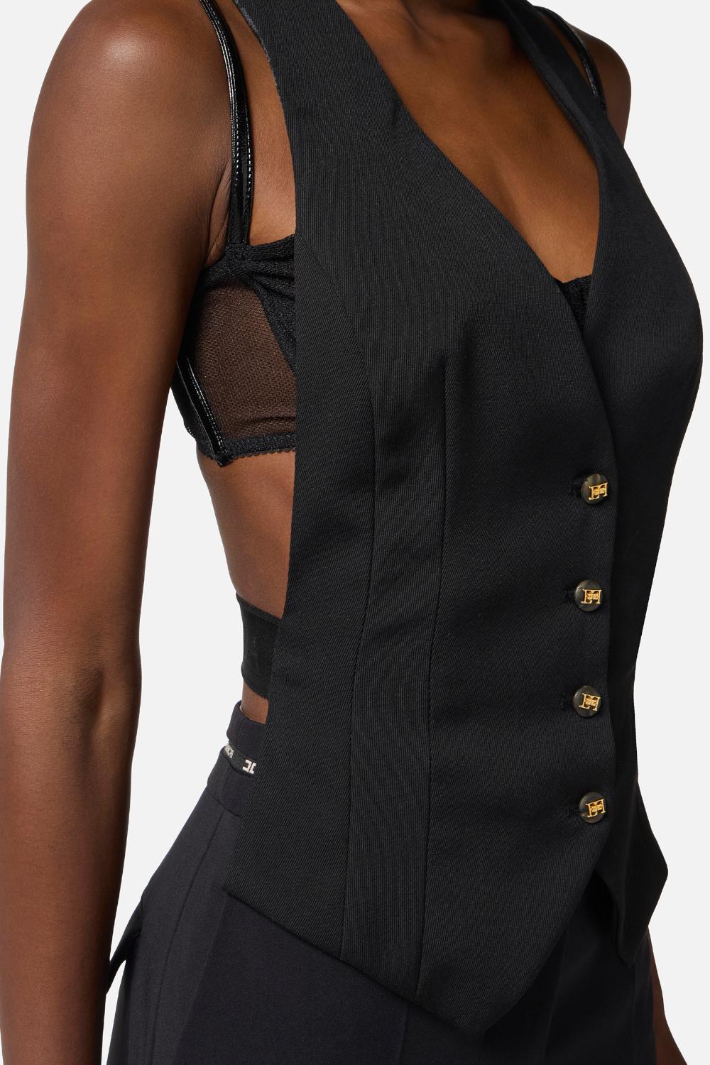 Gilet in gabardina di cotone<BR/> GL001 56E2110 Elisabetta Franchi