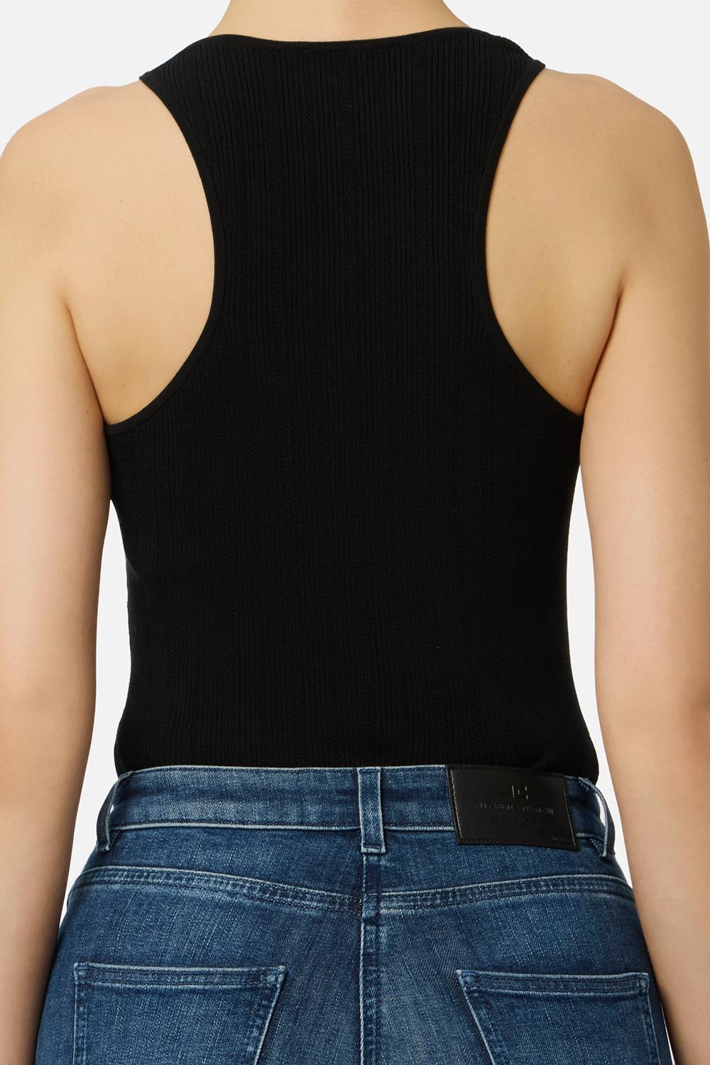 Top in maglia a costine con dettagli à jour<BR/> TK52B 56E2110 Elisabetta Franchi