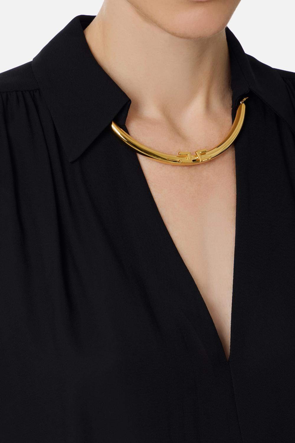 Camicia in georgette con dettaglio gioiello<BR/> CA123 56E2110 Elisabetta Franchi