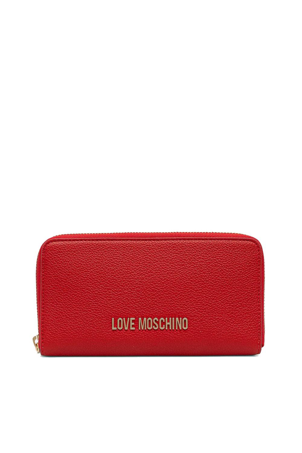 Portafoglio in Ecopelle con Logo Frontale e Chiusura Zip JC5700PP1N LD0500 Love Moschino
