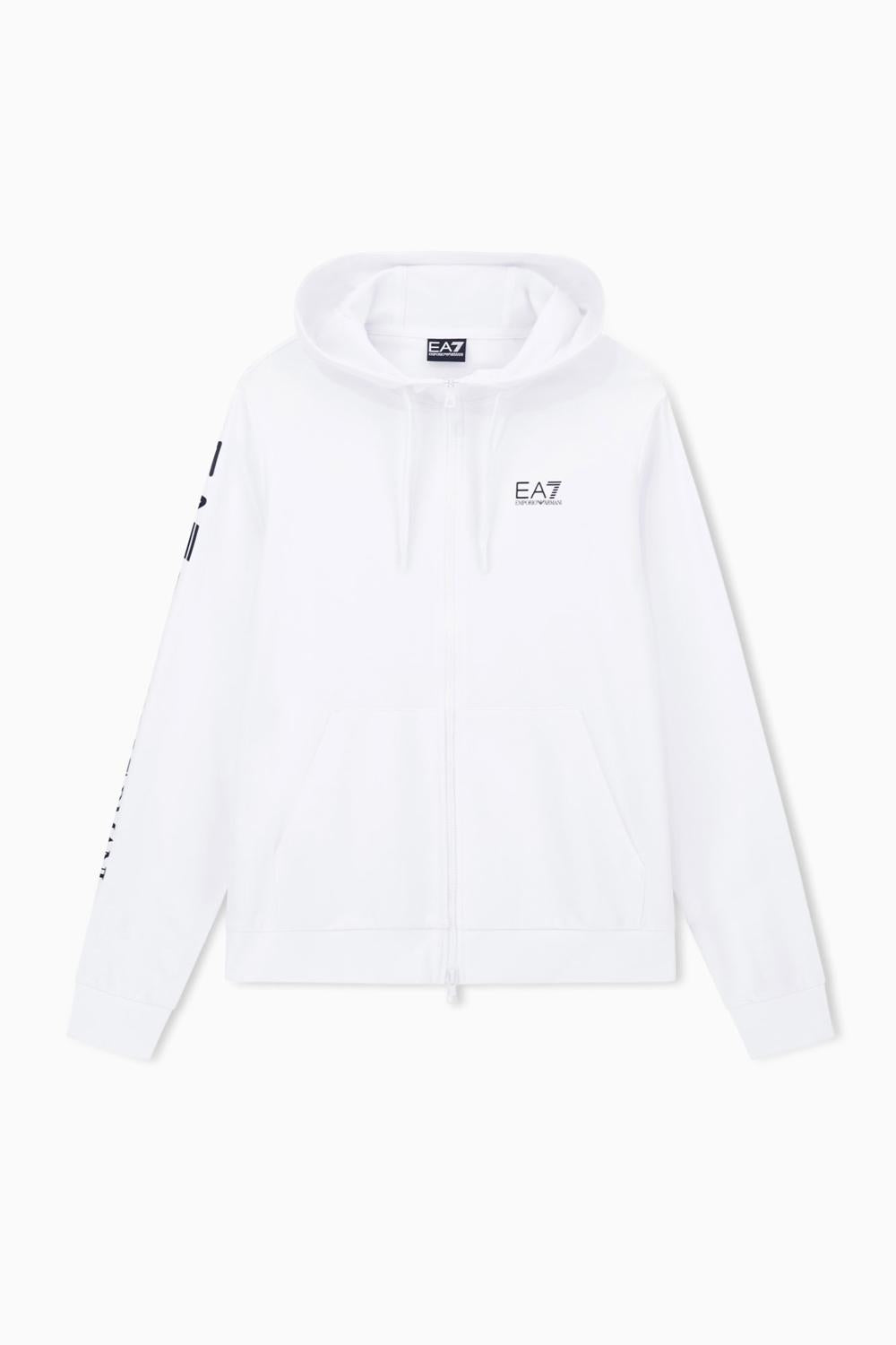 Felpa con cappuccio e zip Logo Series in cotone 7M000568 AF13512M0003 EA7 Emporio Armani