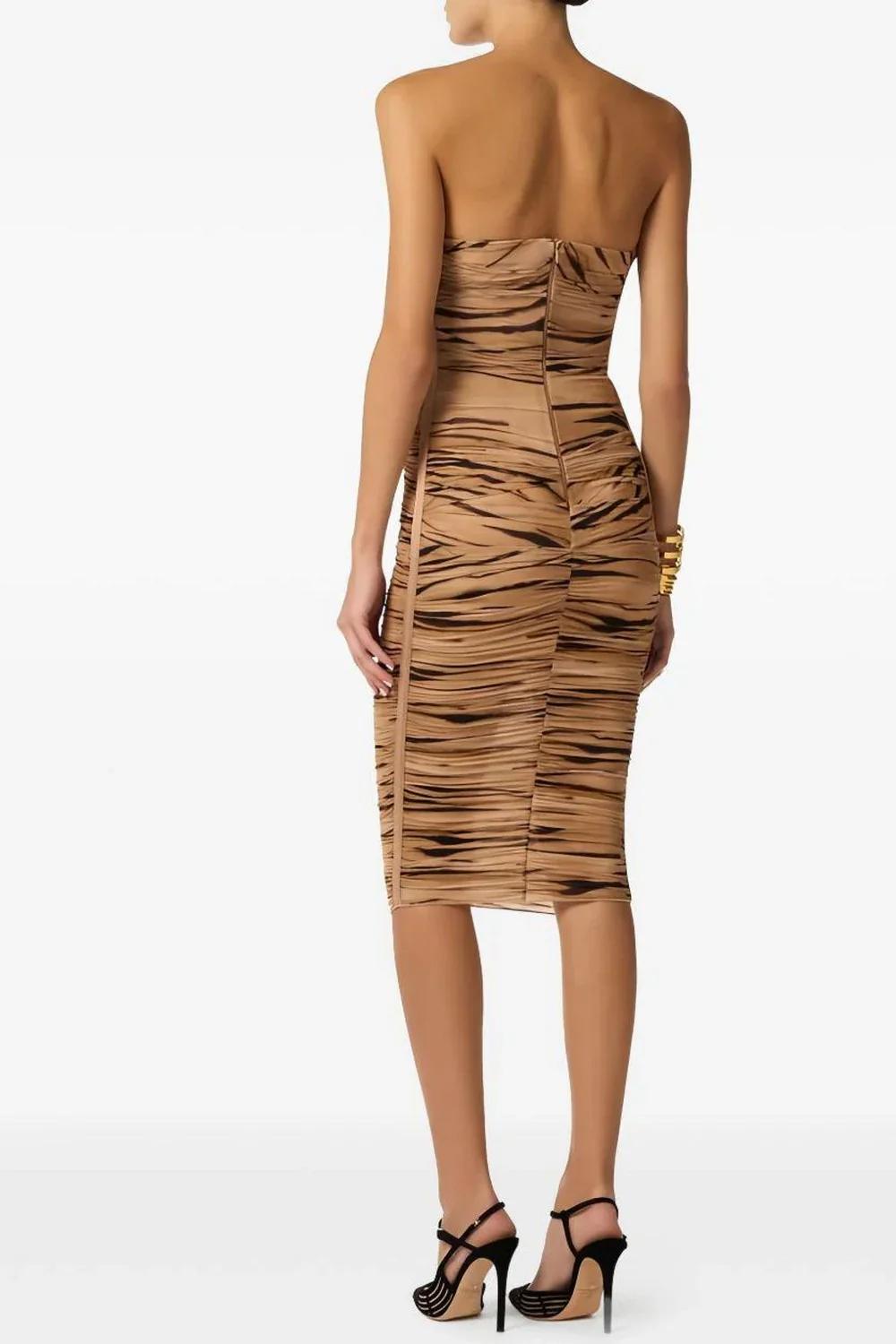 Abito midi in jersey con stampa tigre AB945 62E2470 Elisabetta Franchi