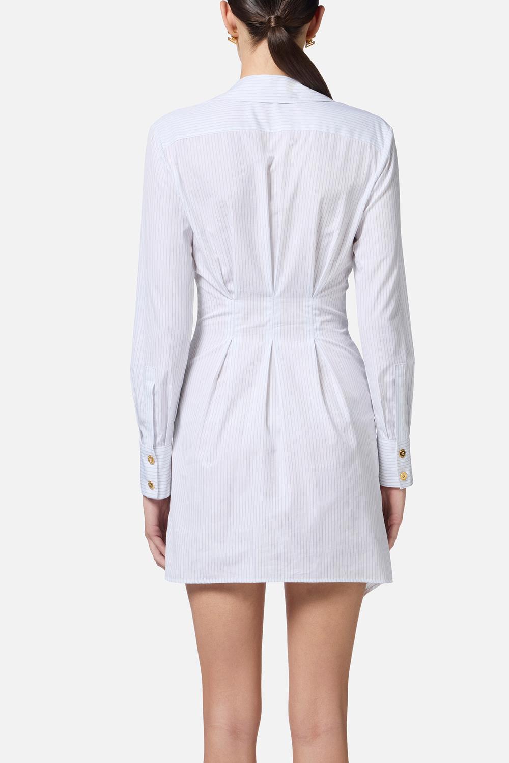 Shirt dress in popeline con dettaglio gioiello<BR/> AB725 51E2DL6 Elisabetta Franchi