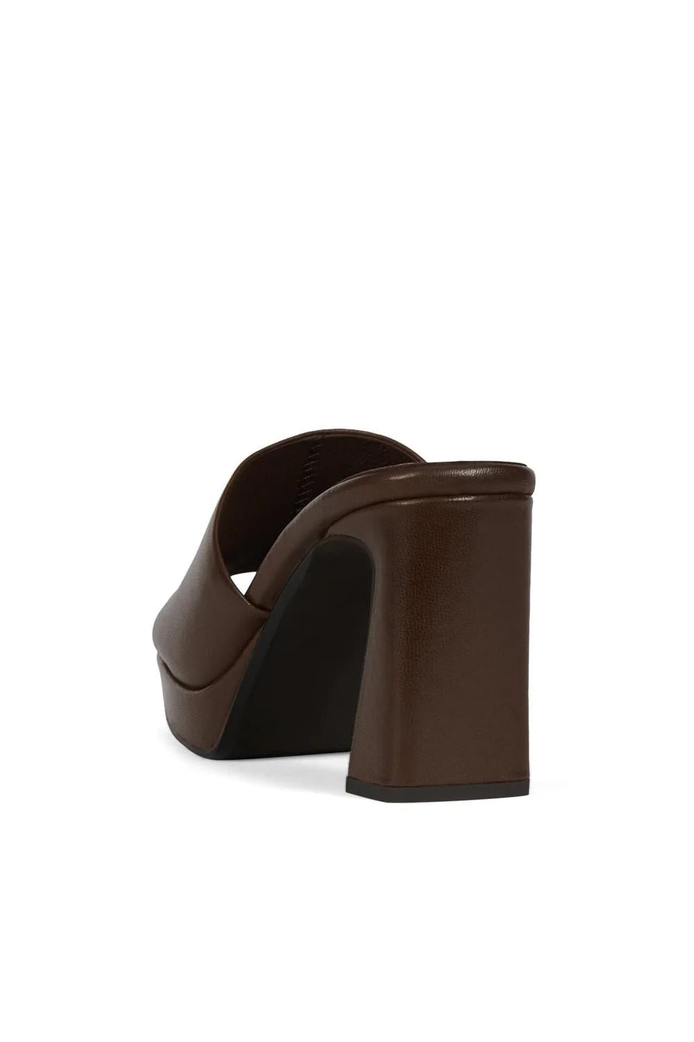Sandali Donna a Tacco Slide-On in Pelle DRESS-CODE /DARK BROWN PATENT Jeffrey Campbell