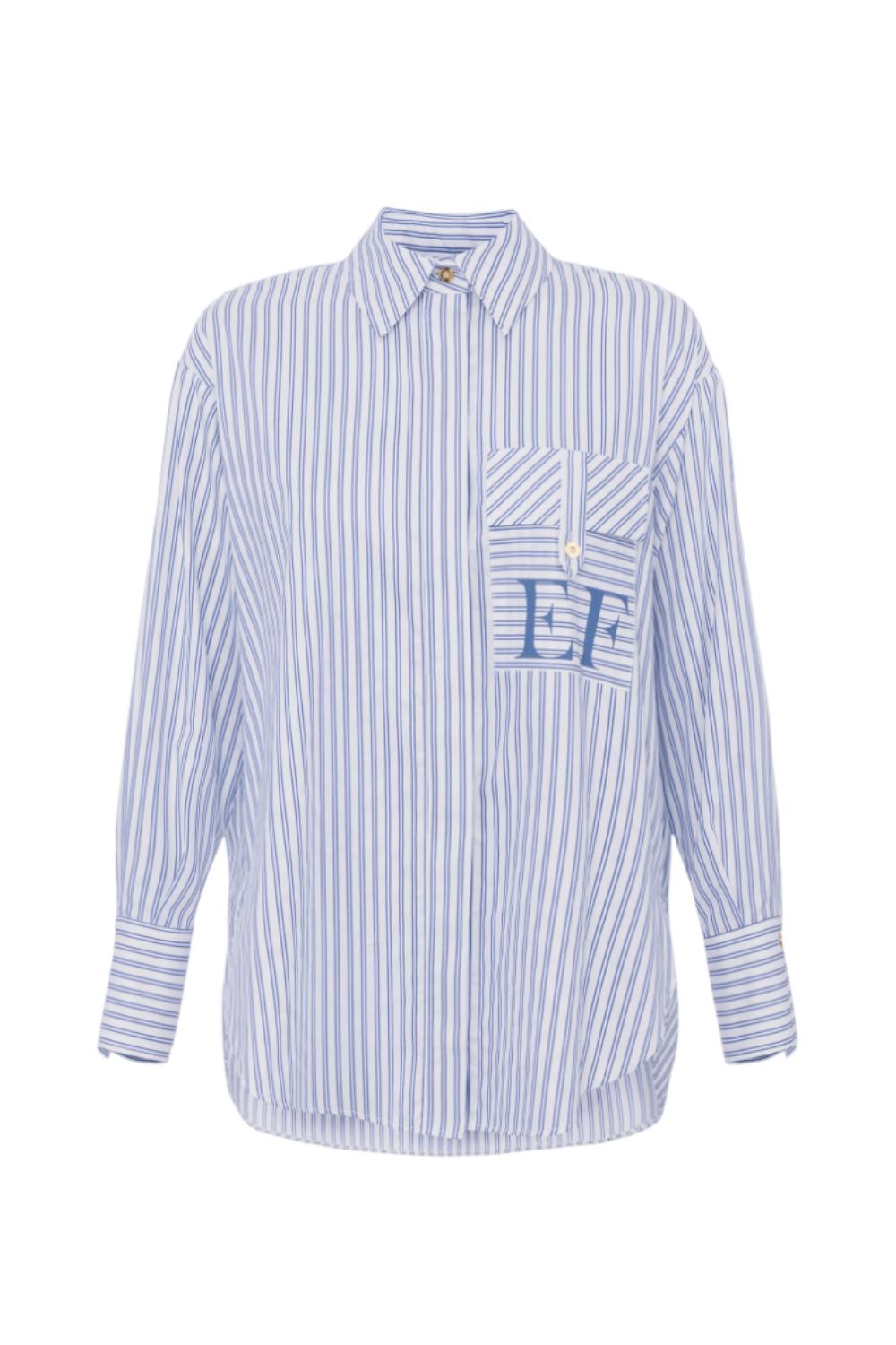 Camicia in popeline di cotone a righe<BR/> CA111 56E2068 Elisabetta Franchi
