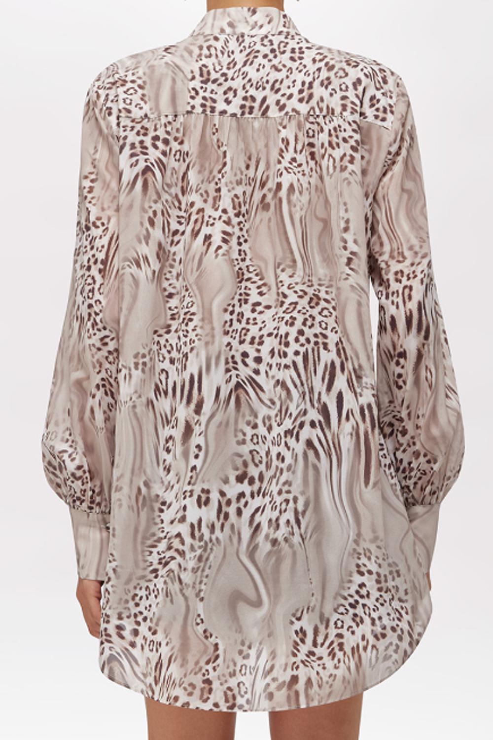 CAMICIA OVER IN SETA ANIMALIER RA6058 T2949P9371 Blugirl