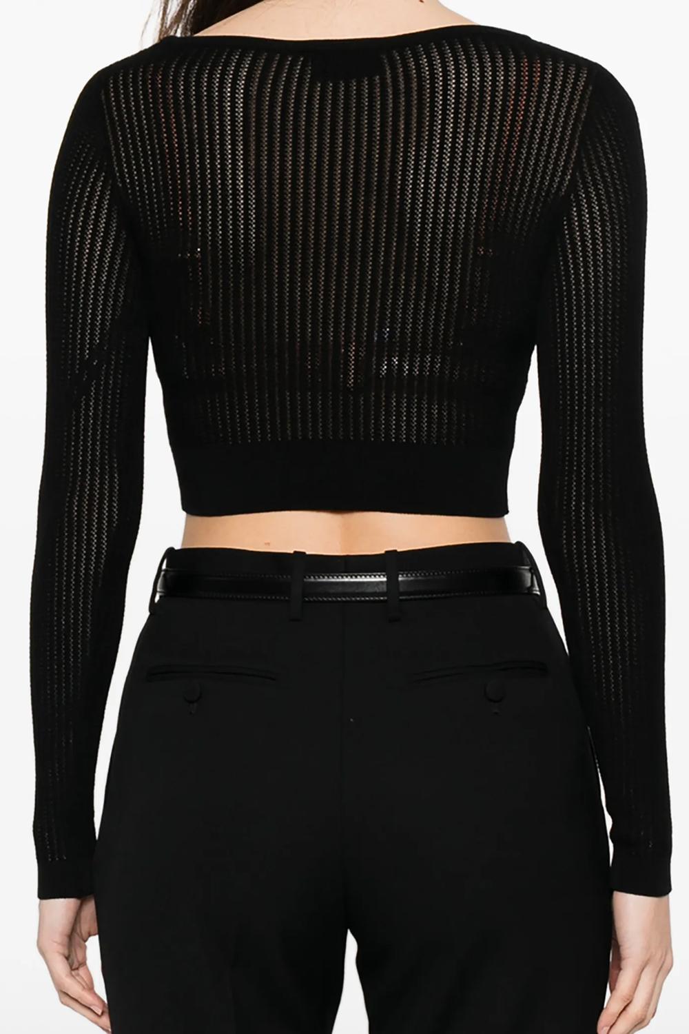 Top in Maglia Elisabetta Franchi con Stampa Logo e Scollo Ampio MK73Q 61E2110 Elisabetta Franchi