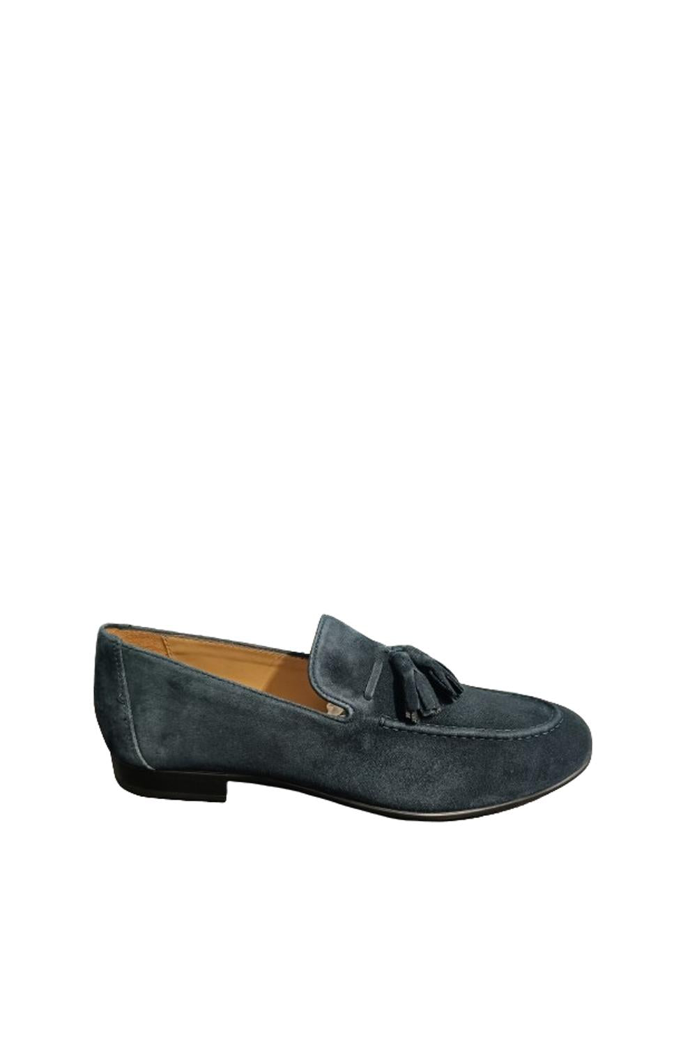 Mocassino in Camoscio con Nappino Antica Cuoieria 22678-VB5 AMALFIBLU Antica Cuoieria