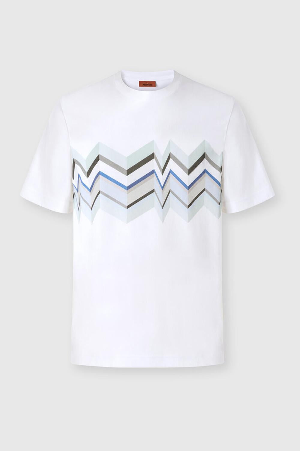 T-shirt girocollo in cotone con stampa zig zag irregolare BS26SL00 BJ00QPS01KI Missoni